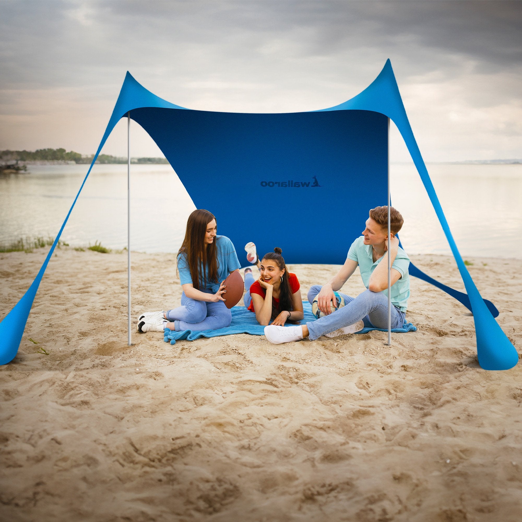 Wallaroo Beach Tent Canopy Sunshade 2m X 2m - Blue 9