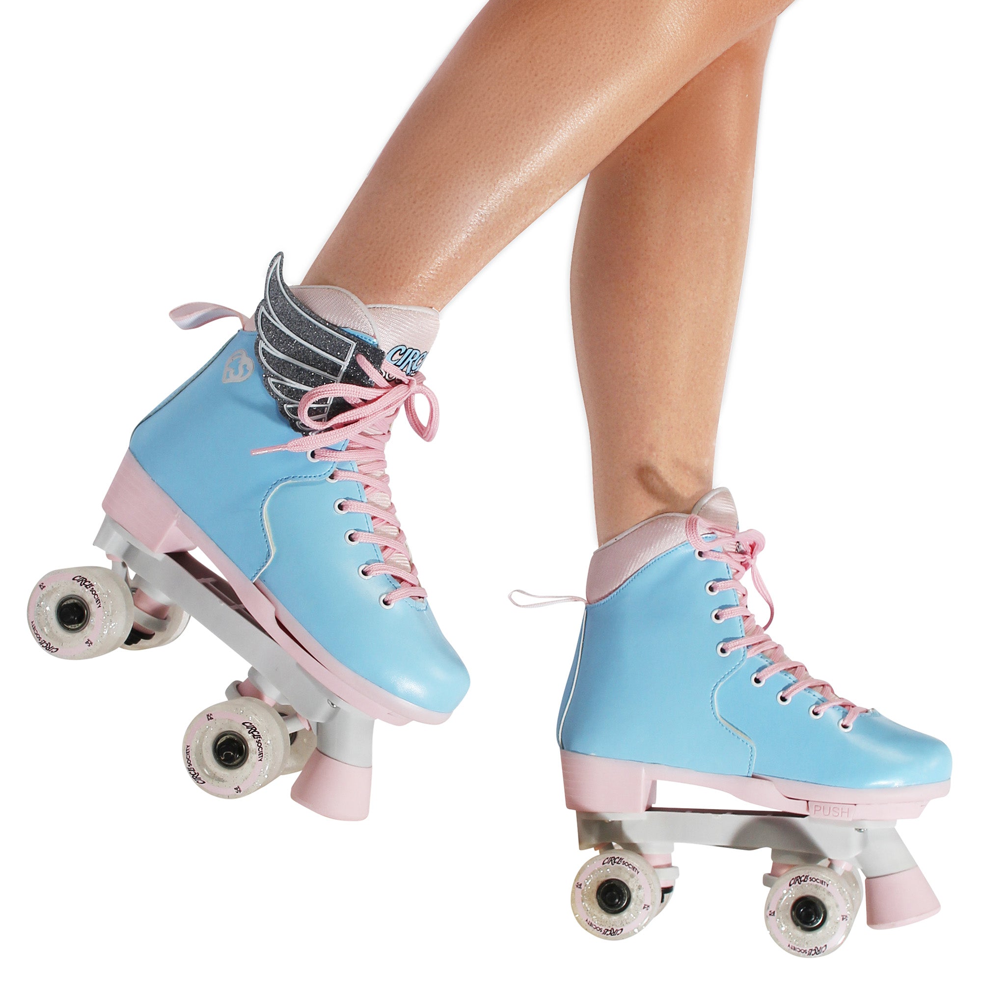 Circle Society Adjustable Kids Quad Roller Skates In Cotton Candy 5
