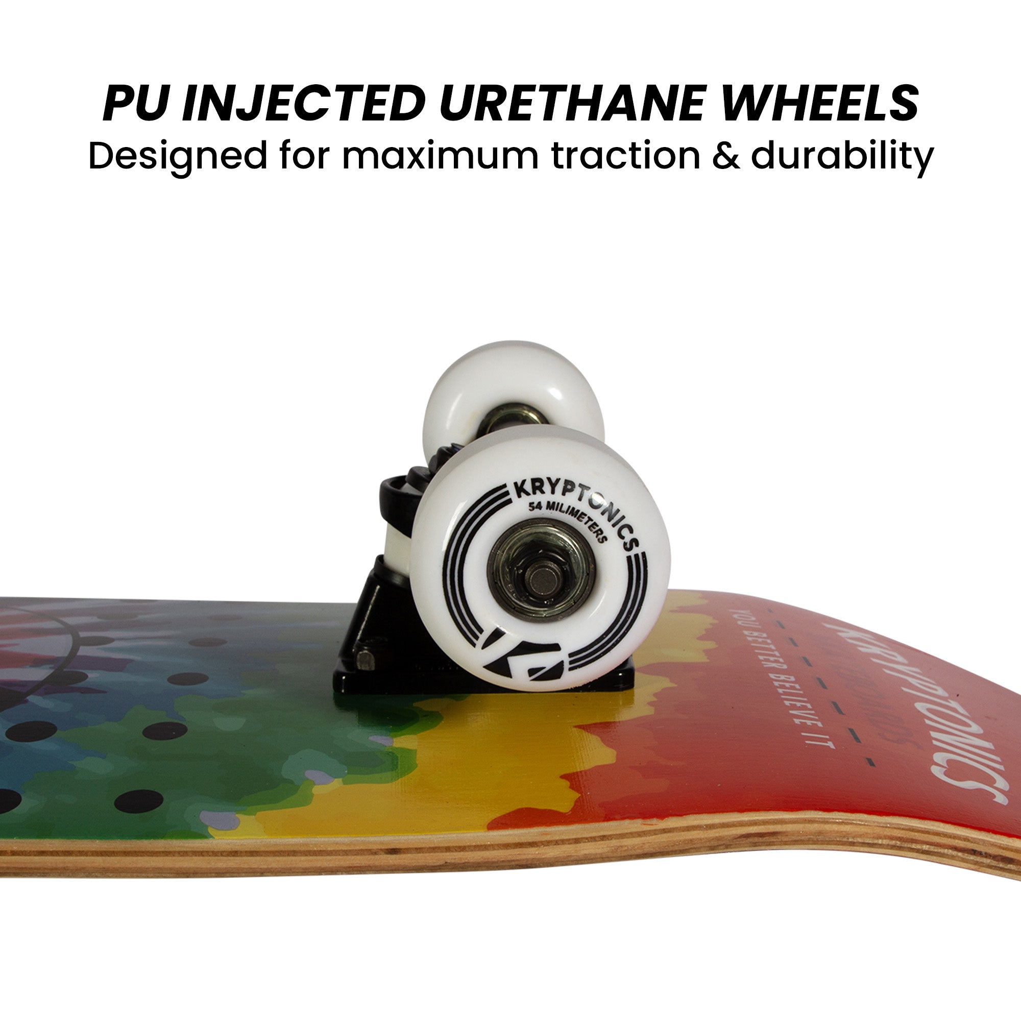 Kryptonics 31-inch Star Series Complete Skateboard Rainbow Dot 8