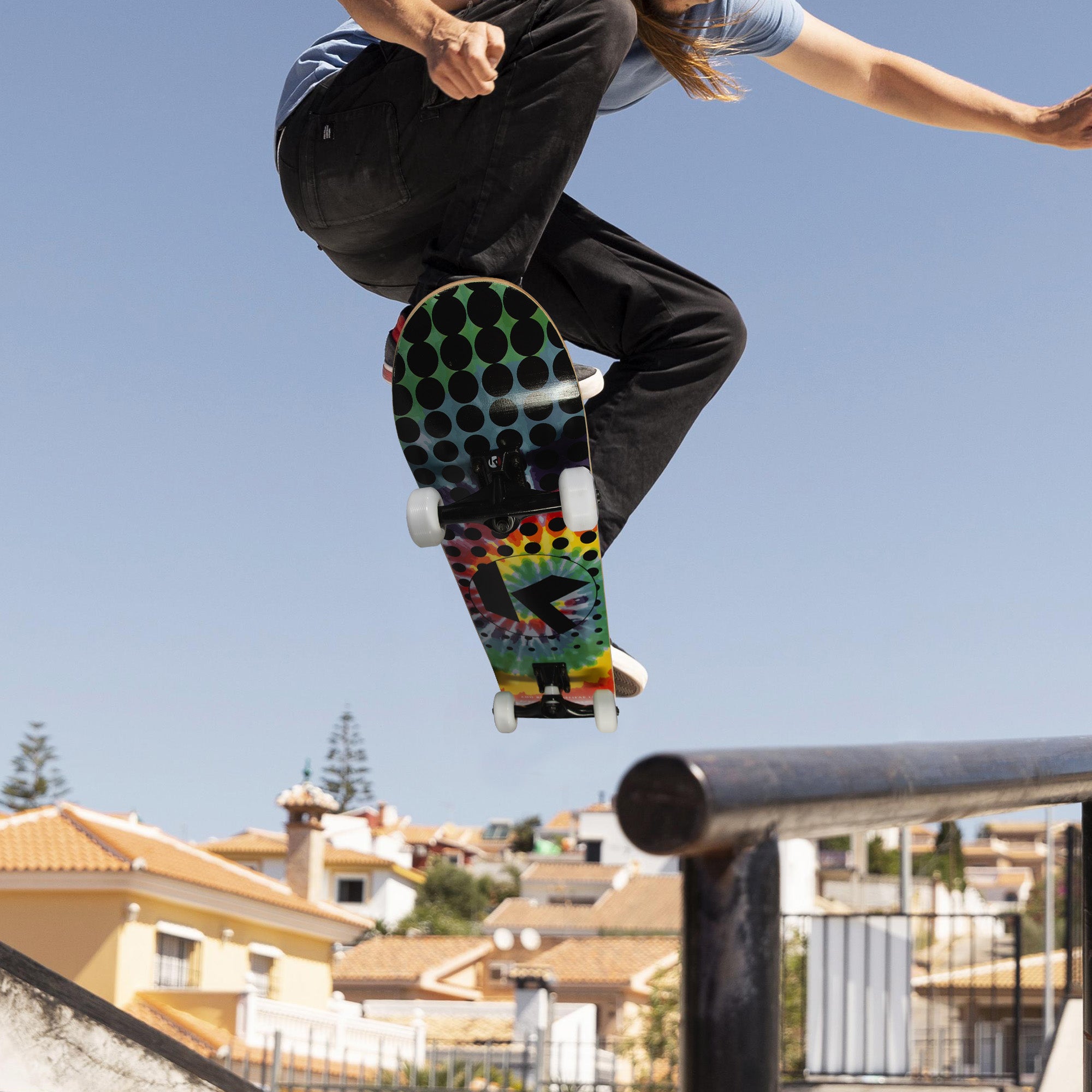 Kryptonics 31-inch Star Series Complete Skateboard Rainbow Dot 9