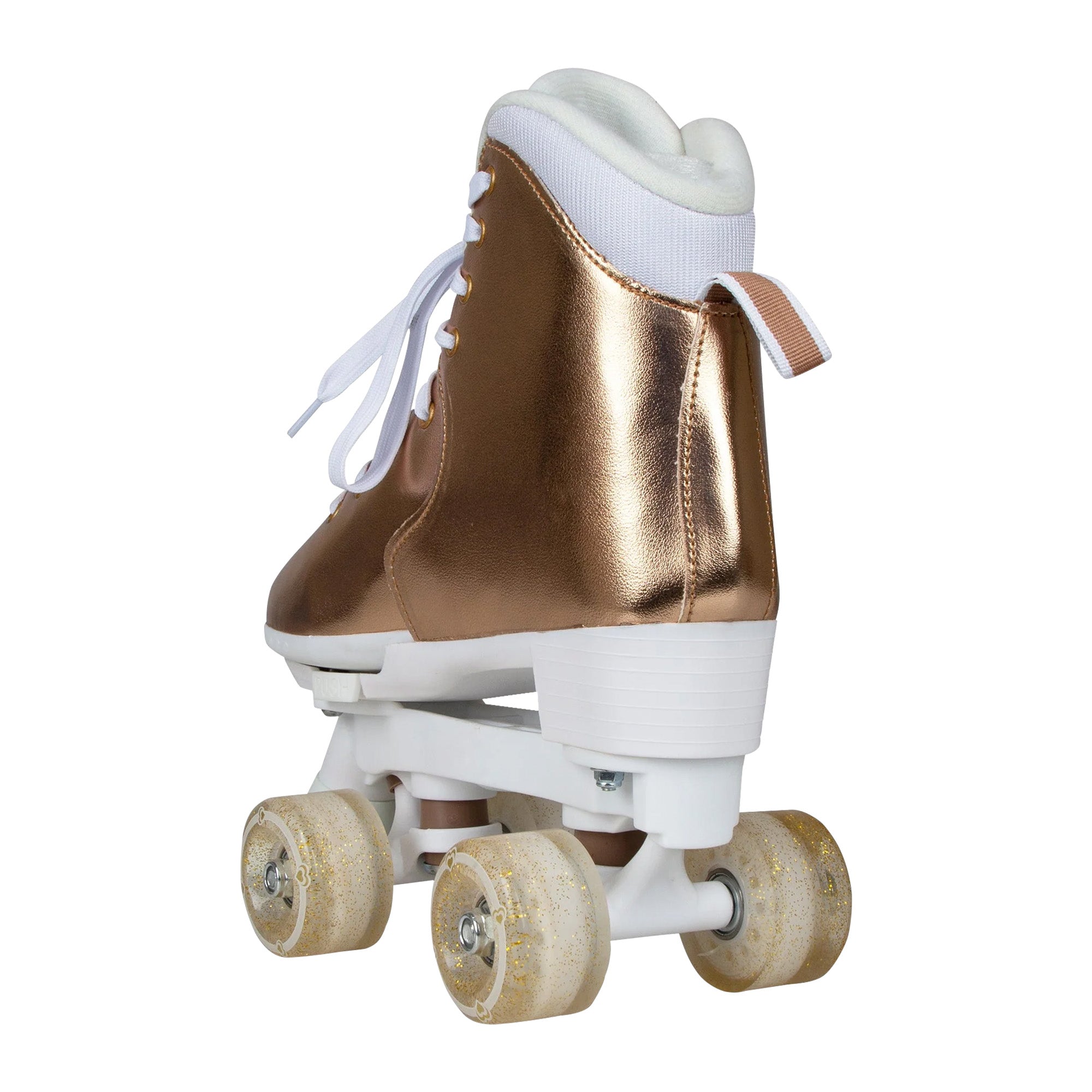 Circle Society Adjustable Quad Kids Roller Skates In Metallic Rose Gold 3