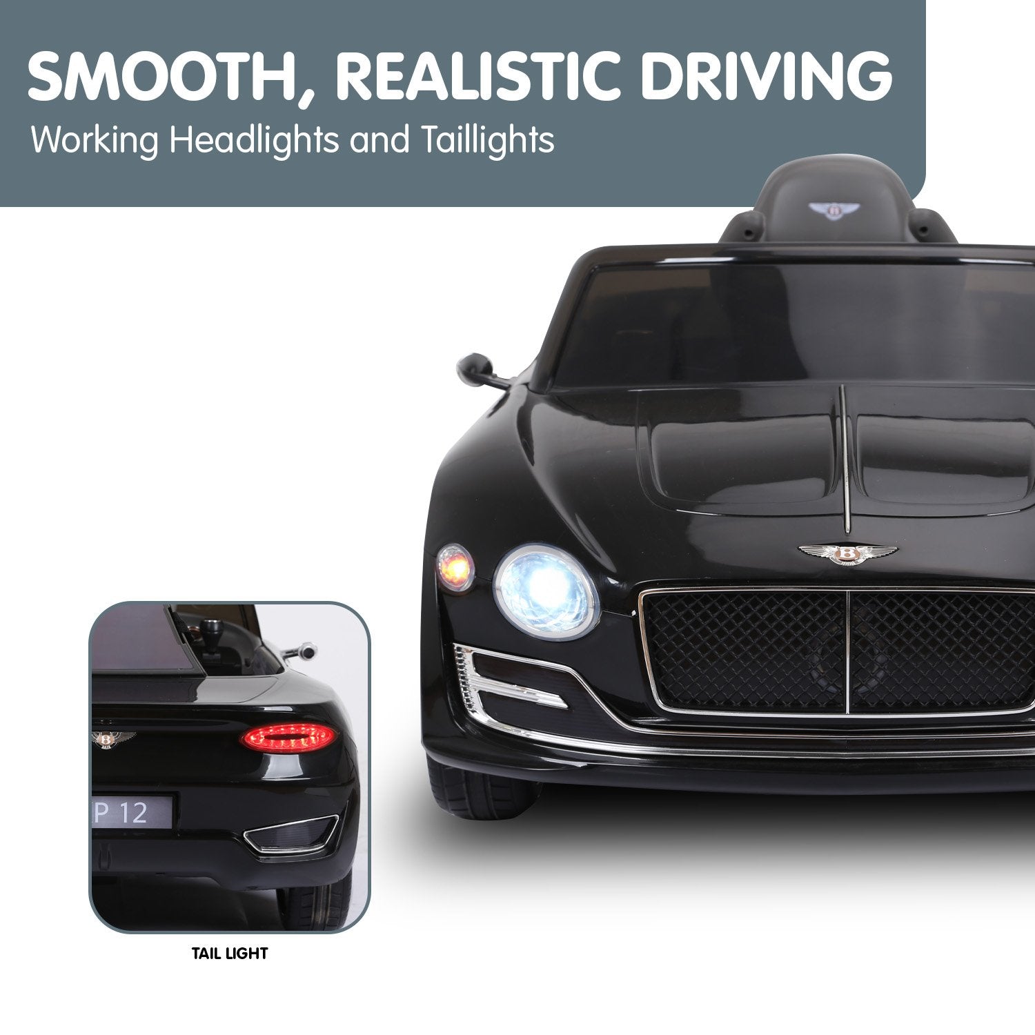 Kahuna Bentley Exp 12 Licensed Speed 6E Electric Kids Ride On Car Black 8
