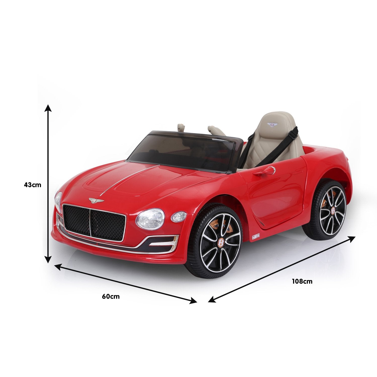 Kahuna Bentley Exp 12 Speed 6E Licensed Kids Ride On Electric Car Remote Control - Red 12