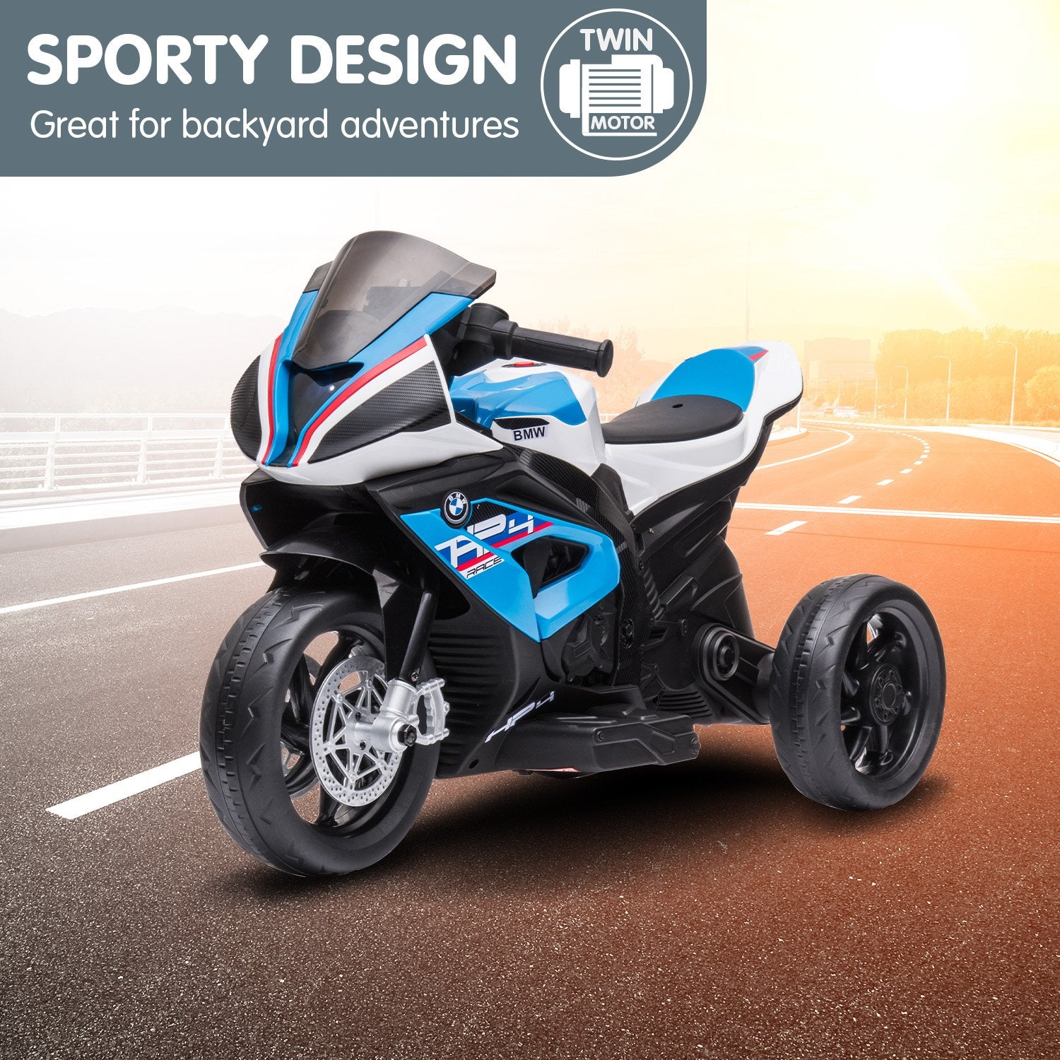 Kahuna Bmw Hp4 Race Kids Ride-on Motorbike In Blue 6
