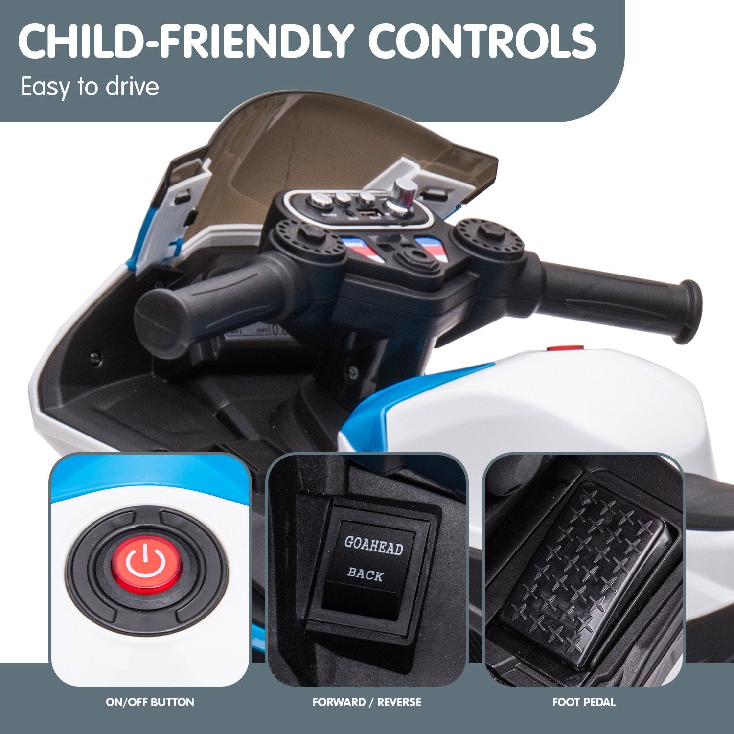 Kahuna Bmw Hp4 Race Kids Ride-on Motorbike In Blue 8