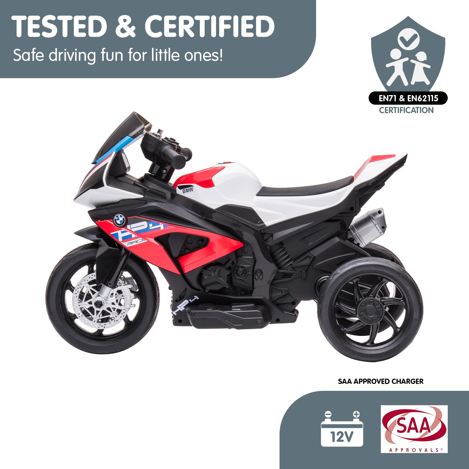 Kahuna Bmw Hp4 Race Kids Ride-on Motorbike In Red 10