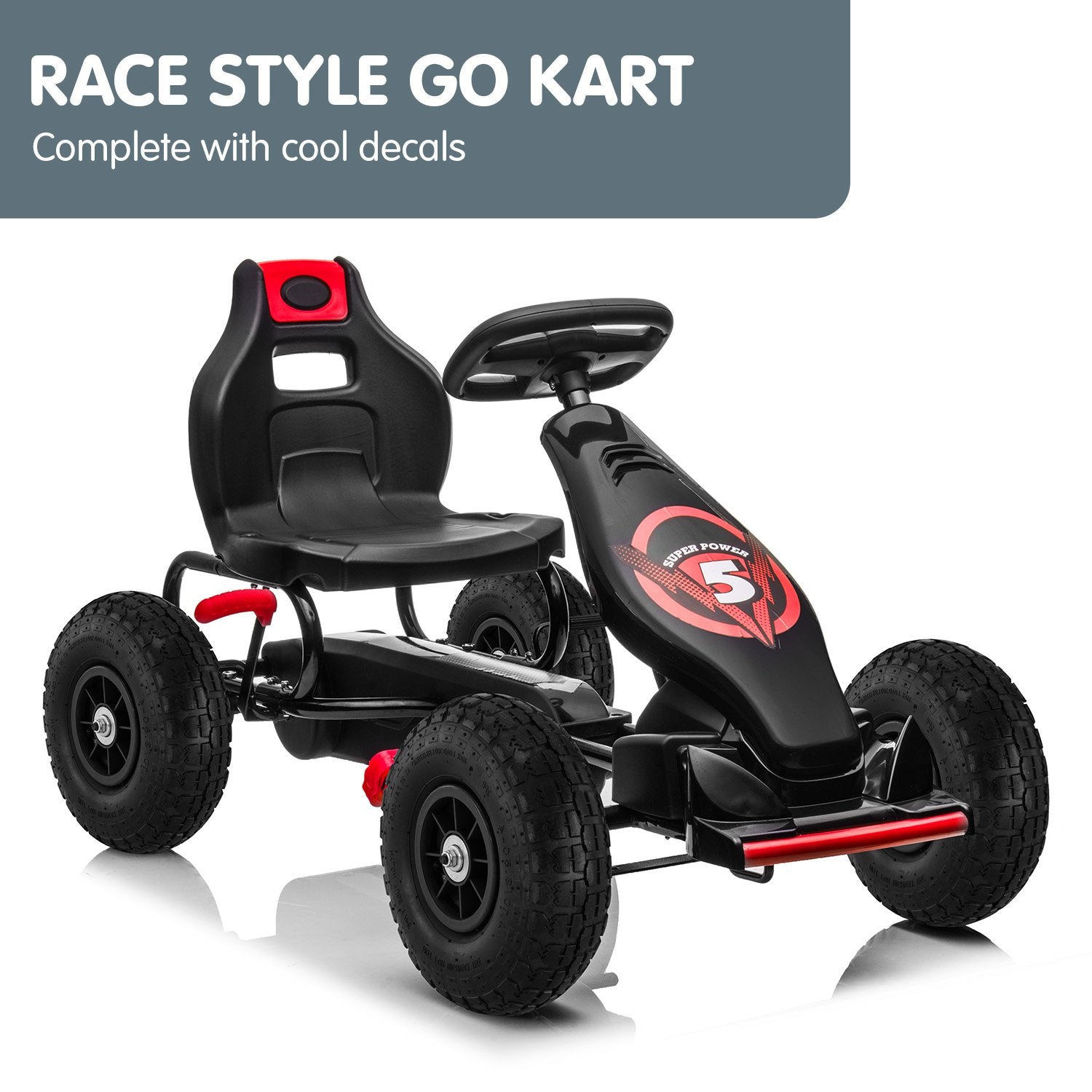 Kahuna G18 Kids Ride On Pedal Powered Go Kart Racing Style - Red 3