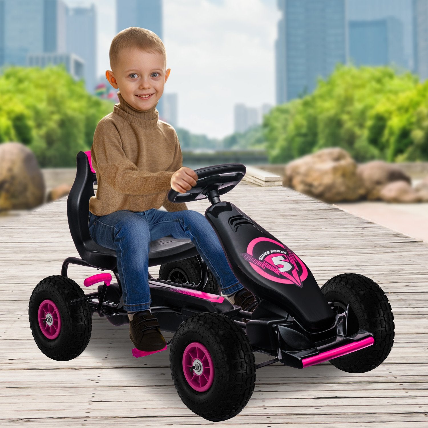 Kahuna G18 Kids Ride On Pedal Go Kart - Rose Pink 4