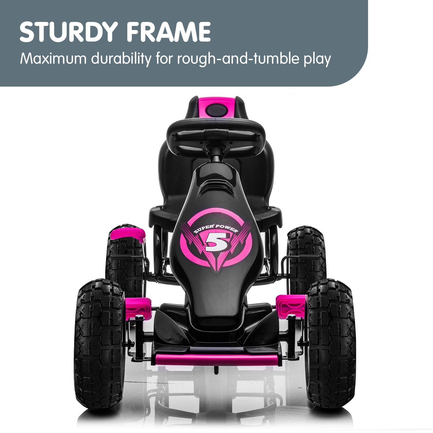 Kahuna G18 Kids Ride On Pedal Go Kart - Rose Pink 7
