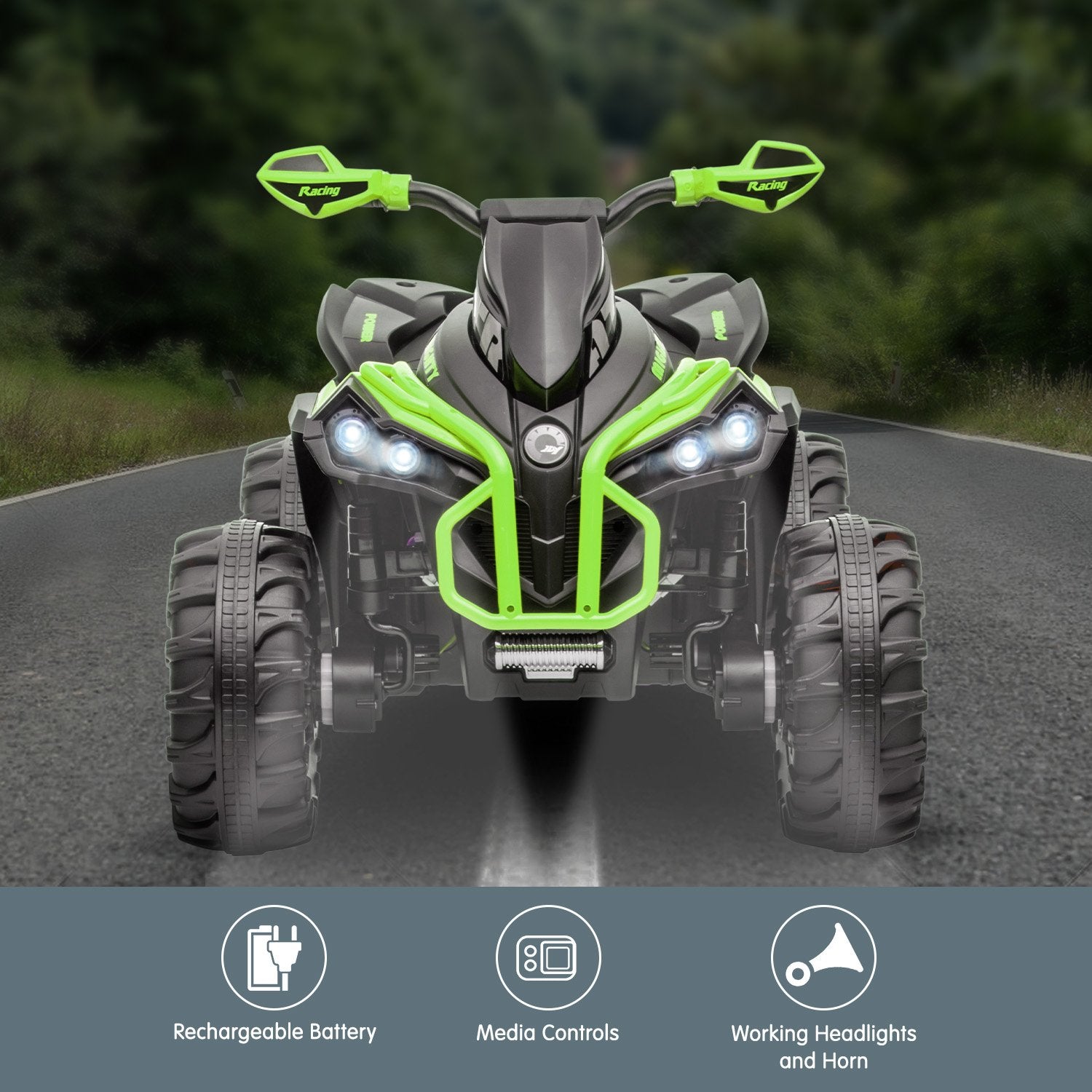 Kahuna GTS99 Kids Electric Ride On Quad Bike Toy ATV 50W - Green 5