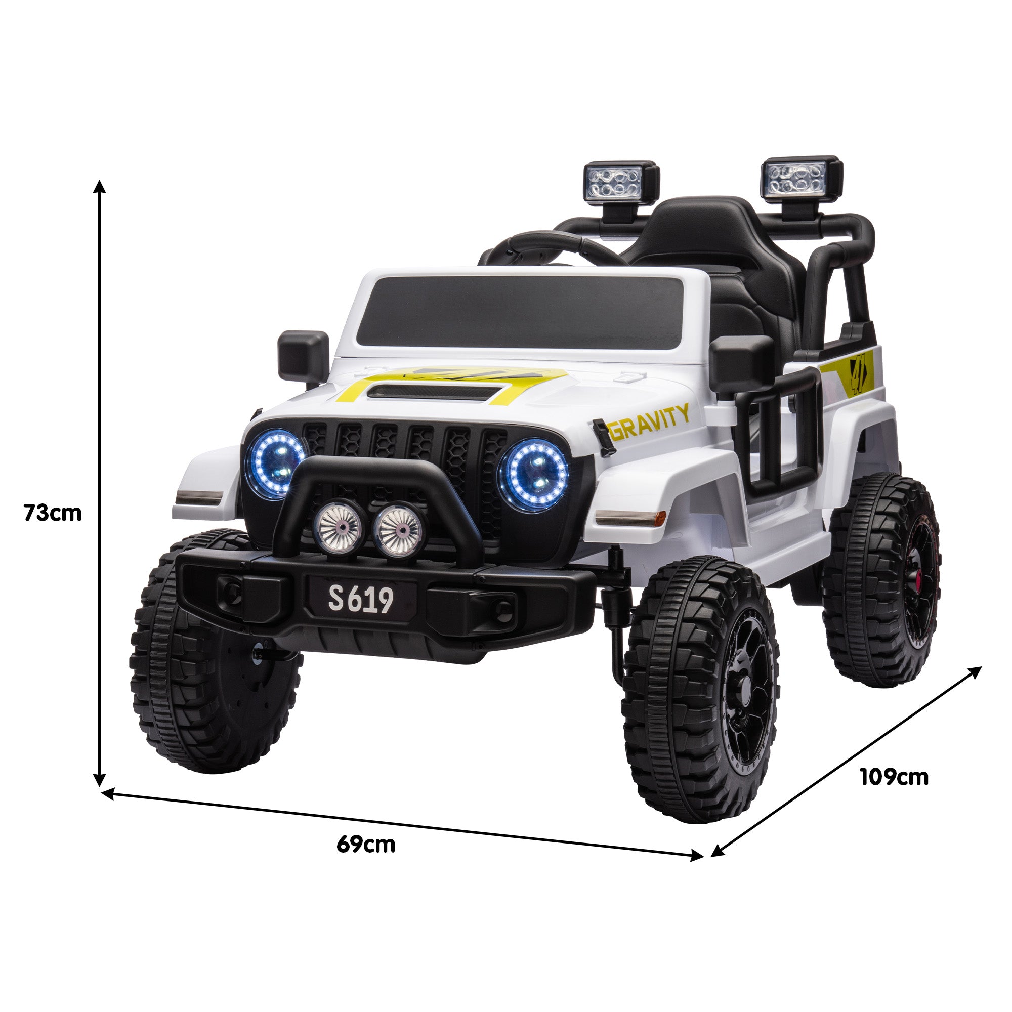 Kahuna S619 Gravity Kids Electric Ride On Car - White 3