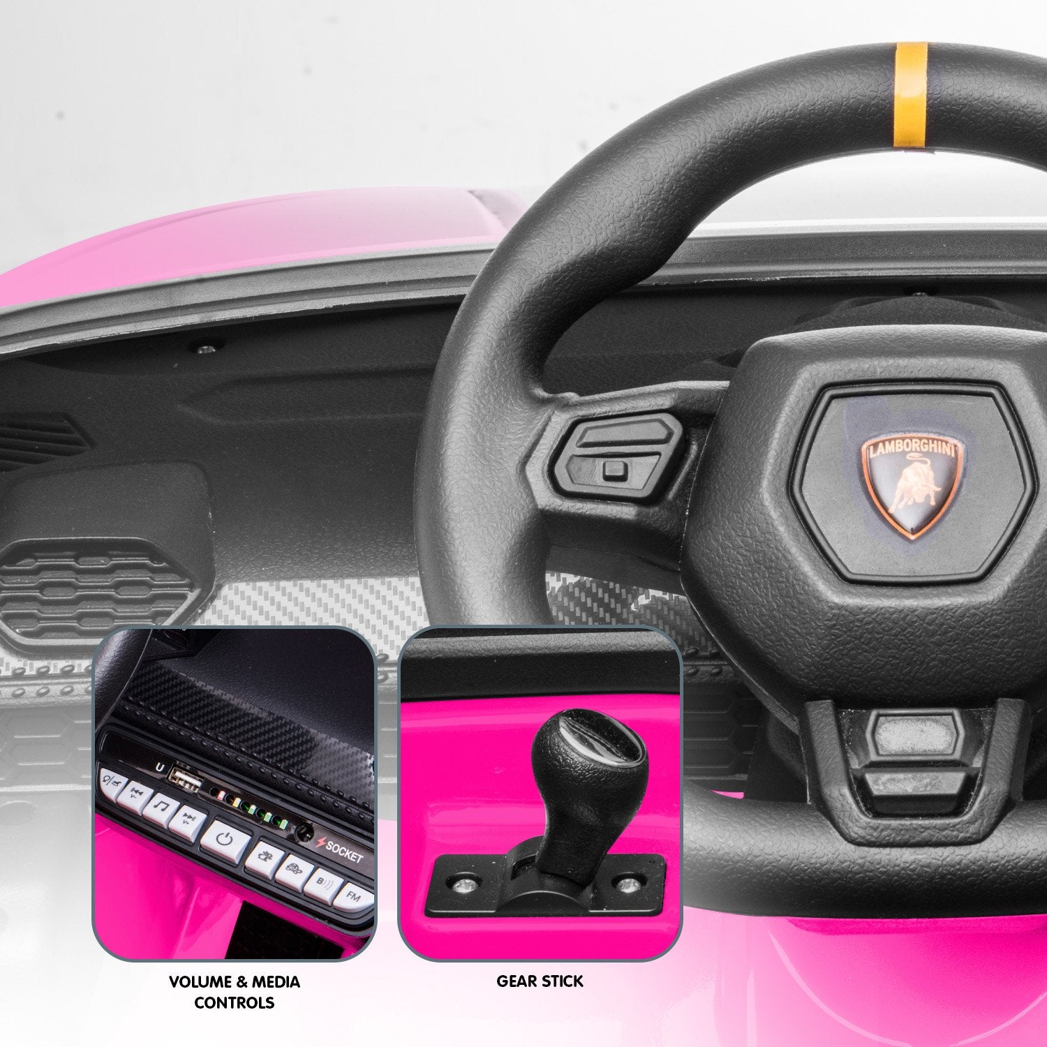 Kahuna Lamborghini Performante Kids Electric Ride On Car Remote Control by Kahuna - Pink 4