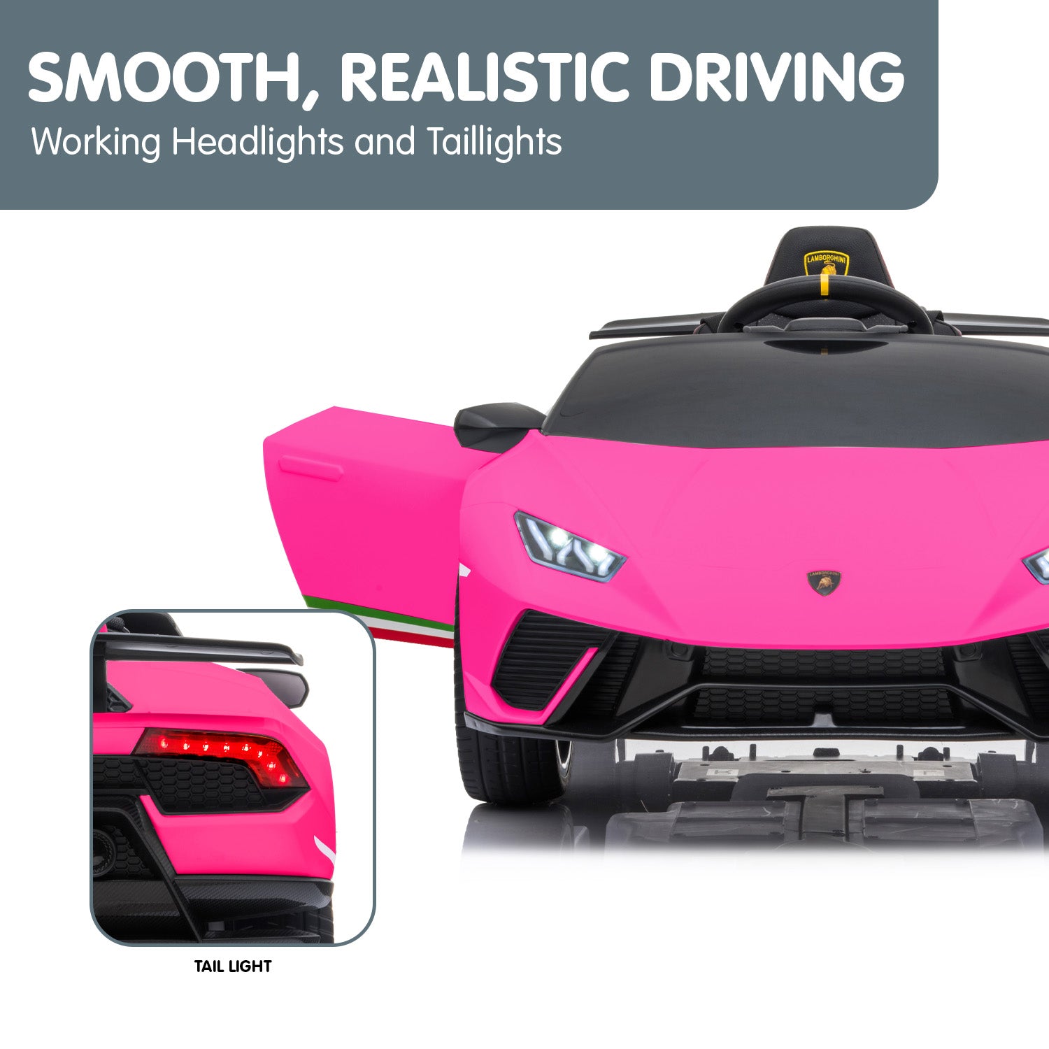 Kahuna Lamborghini Performante Kids Electric Ride On Car Remote Control by Kahuna - Pink 7