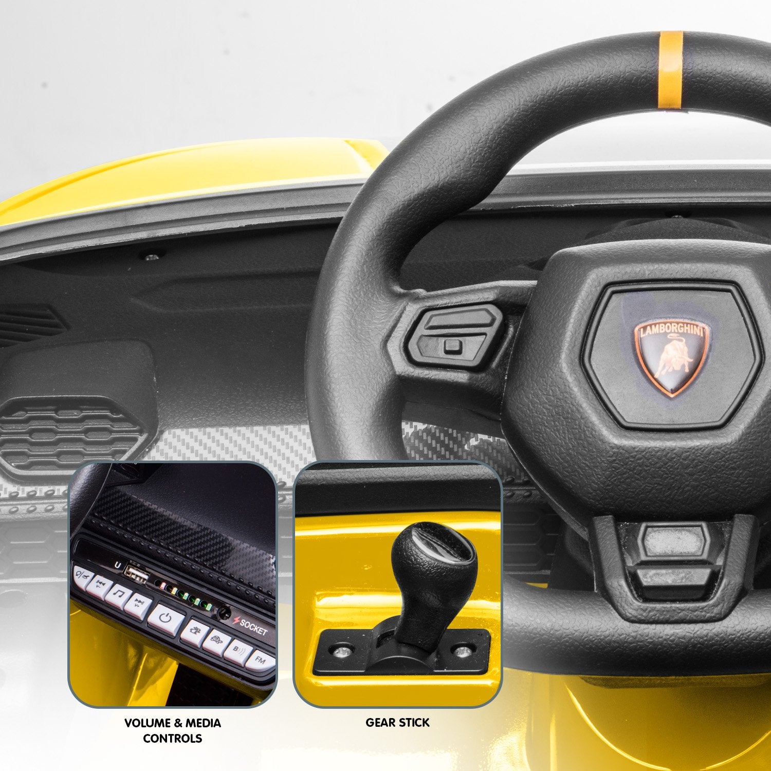 Kahuna Lamborghini Performante Kids Electric Ride On Car Remote Control - Yellow 5