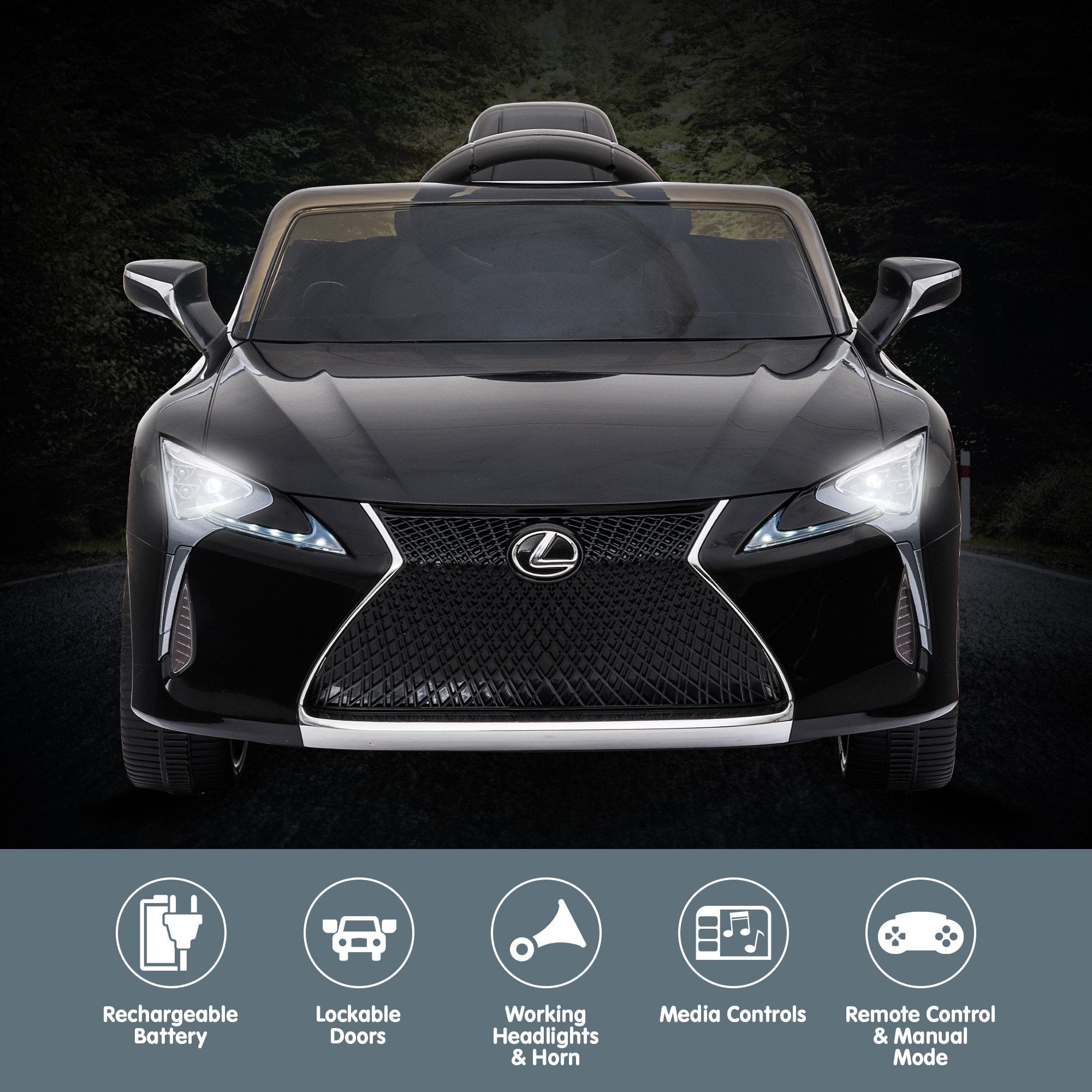 Kahuna Licensed Lexus LC 500 Kids Electric Ride On Car - Black 6