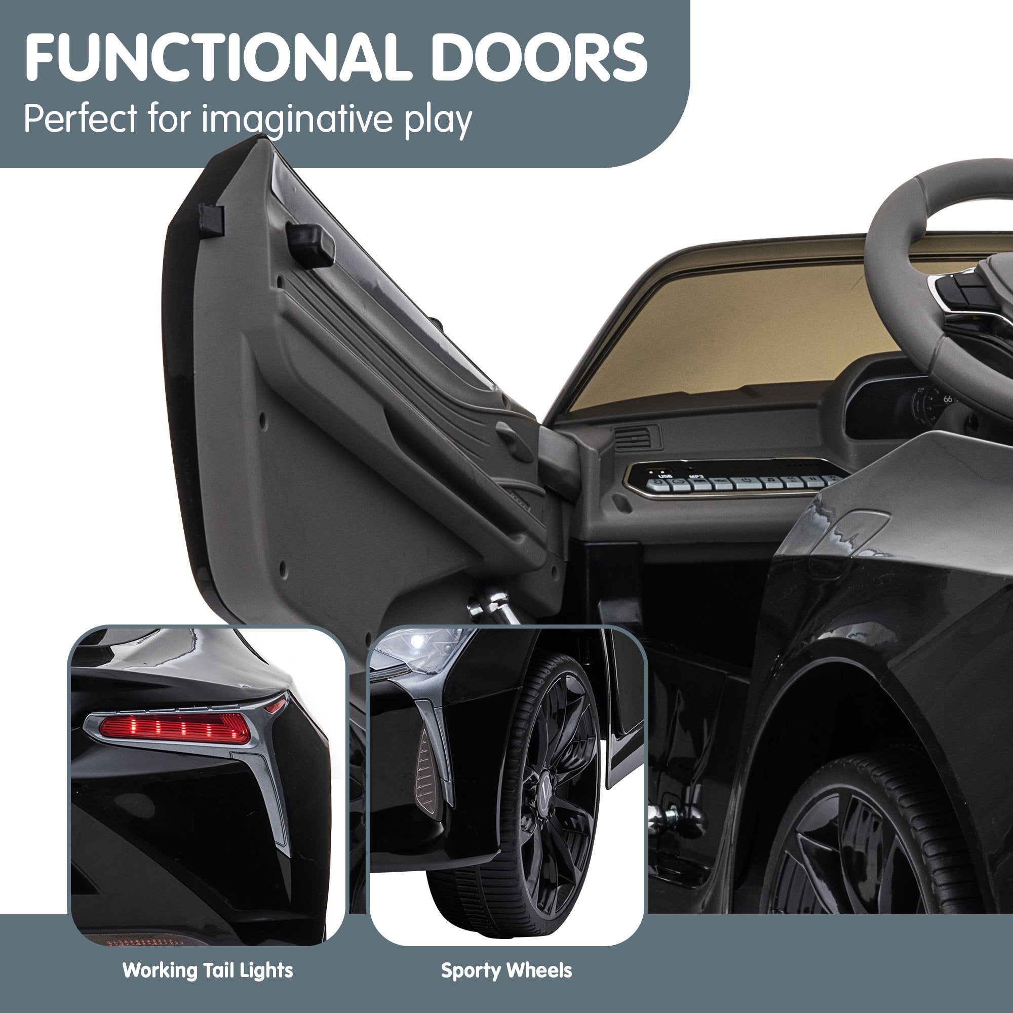 Kahuna Licensed Lexus LC 500 Kids Electric Ride On Car - Black 9