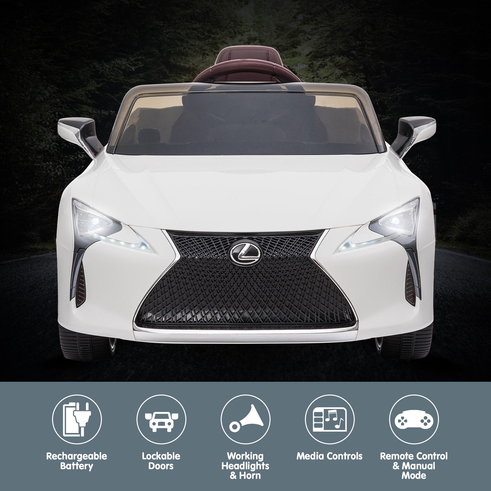 Kahuna Licensed Lexus Lc 500 Kids Electric Ride On Car - White 4