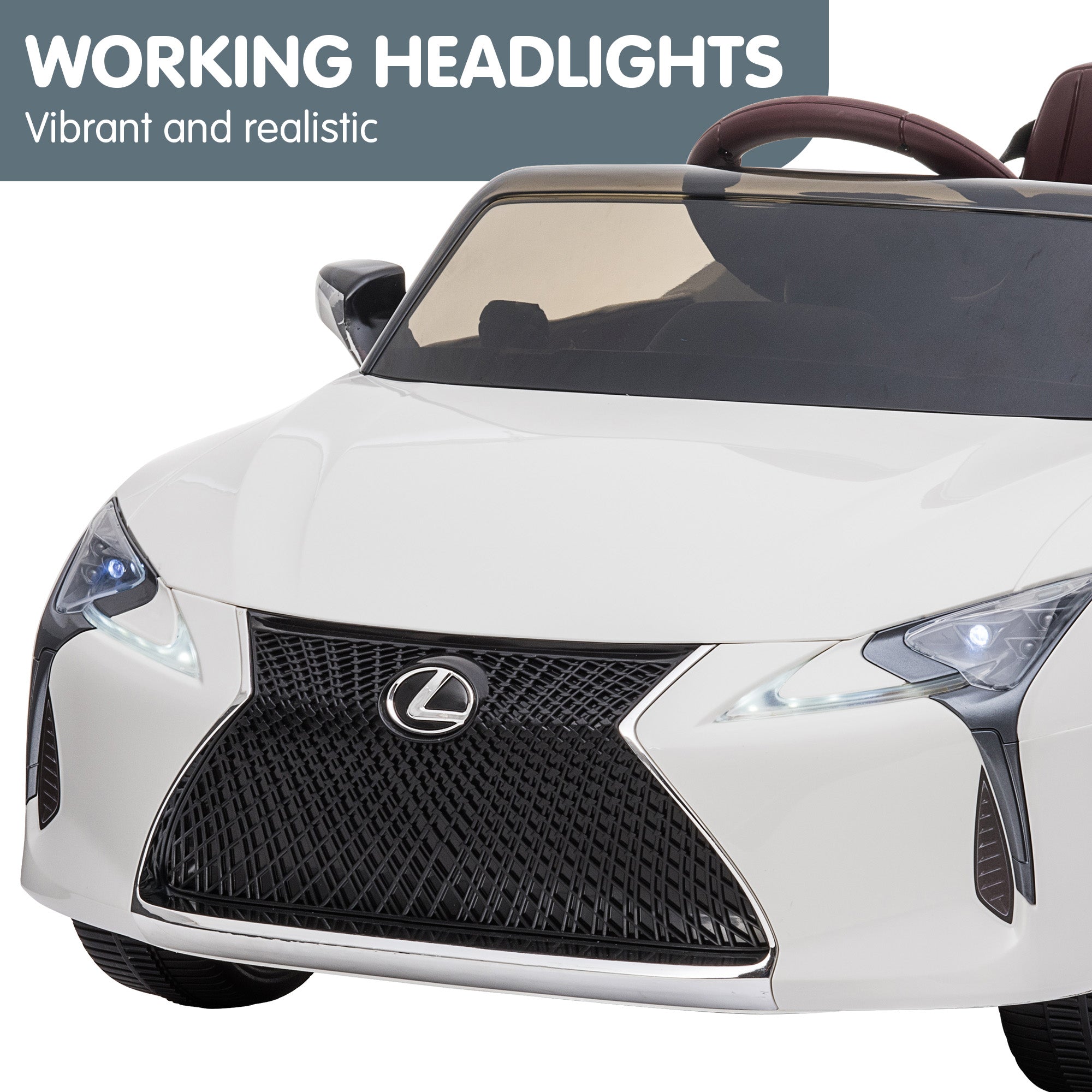 Kahuna Licensed Lexus Lc 500 Kids Electric Ride On Car - White 5