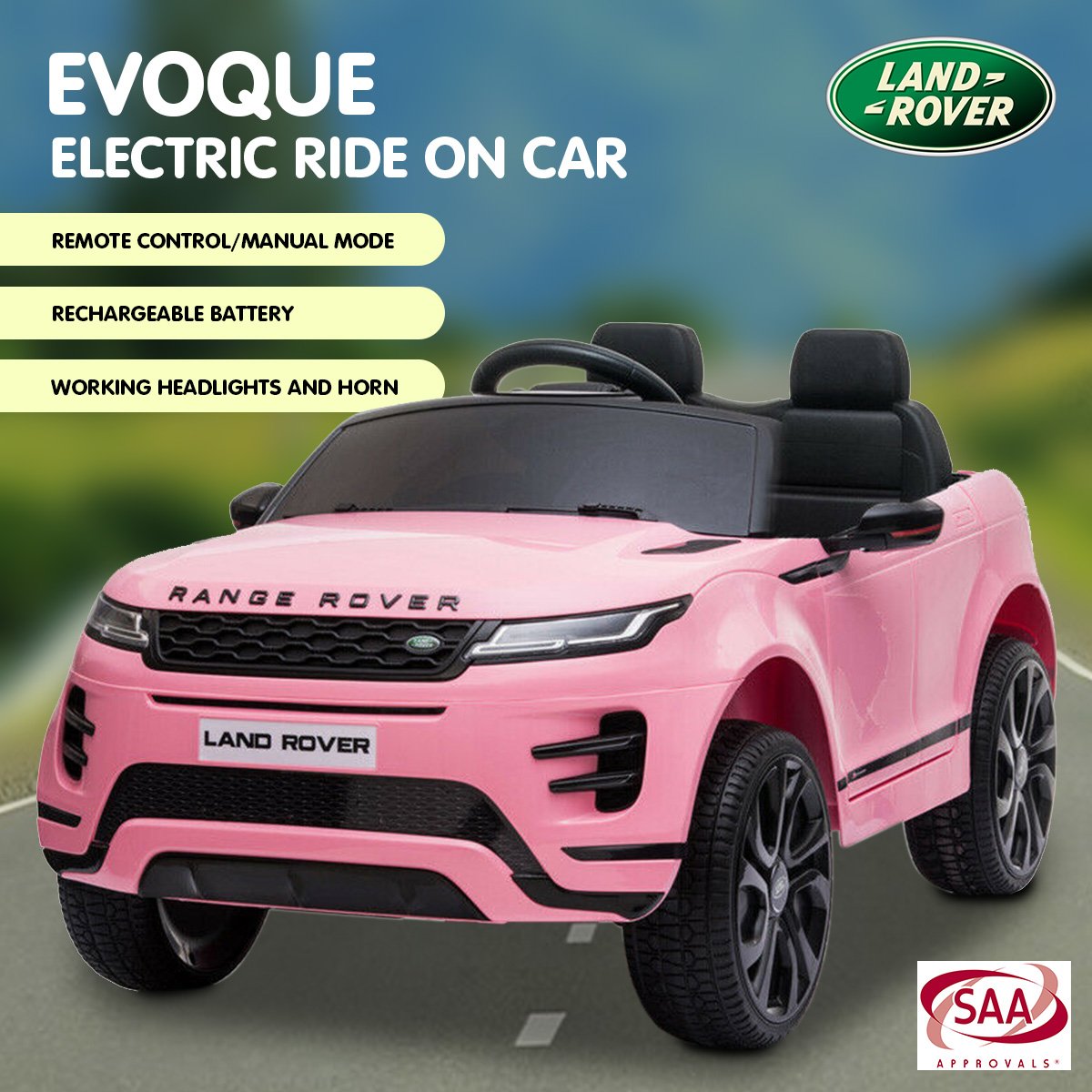 Kahuna Land Rover Licensed Kids Electric Ride On Car Remote Control - Pink 6
