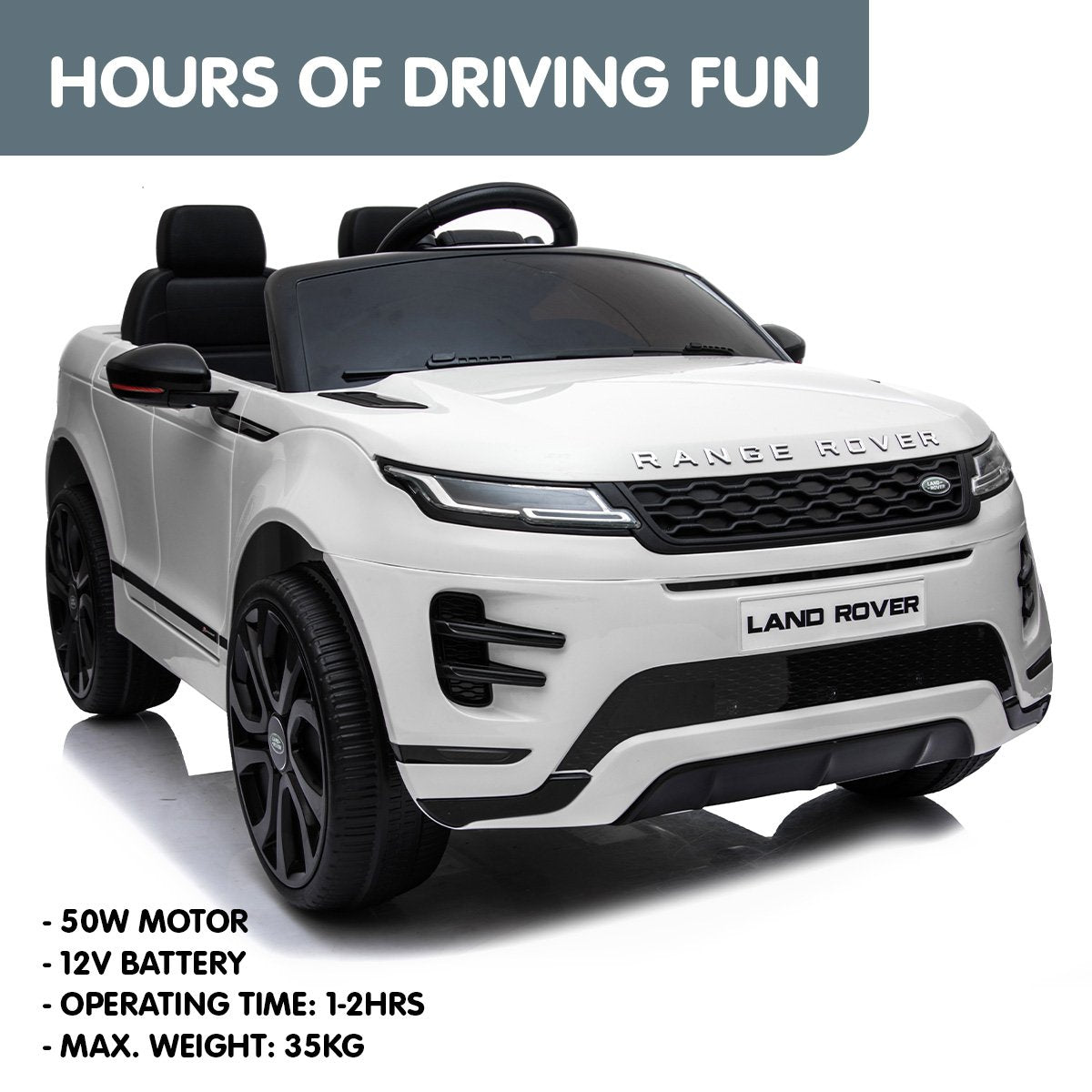 Kahuna Land Rover Licensed Kids Electric Ride On Car Remote Control - White 8