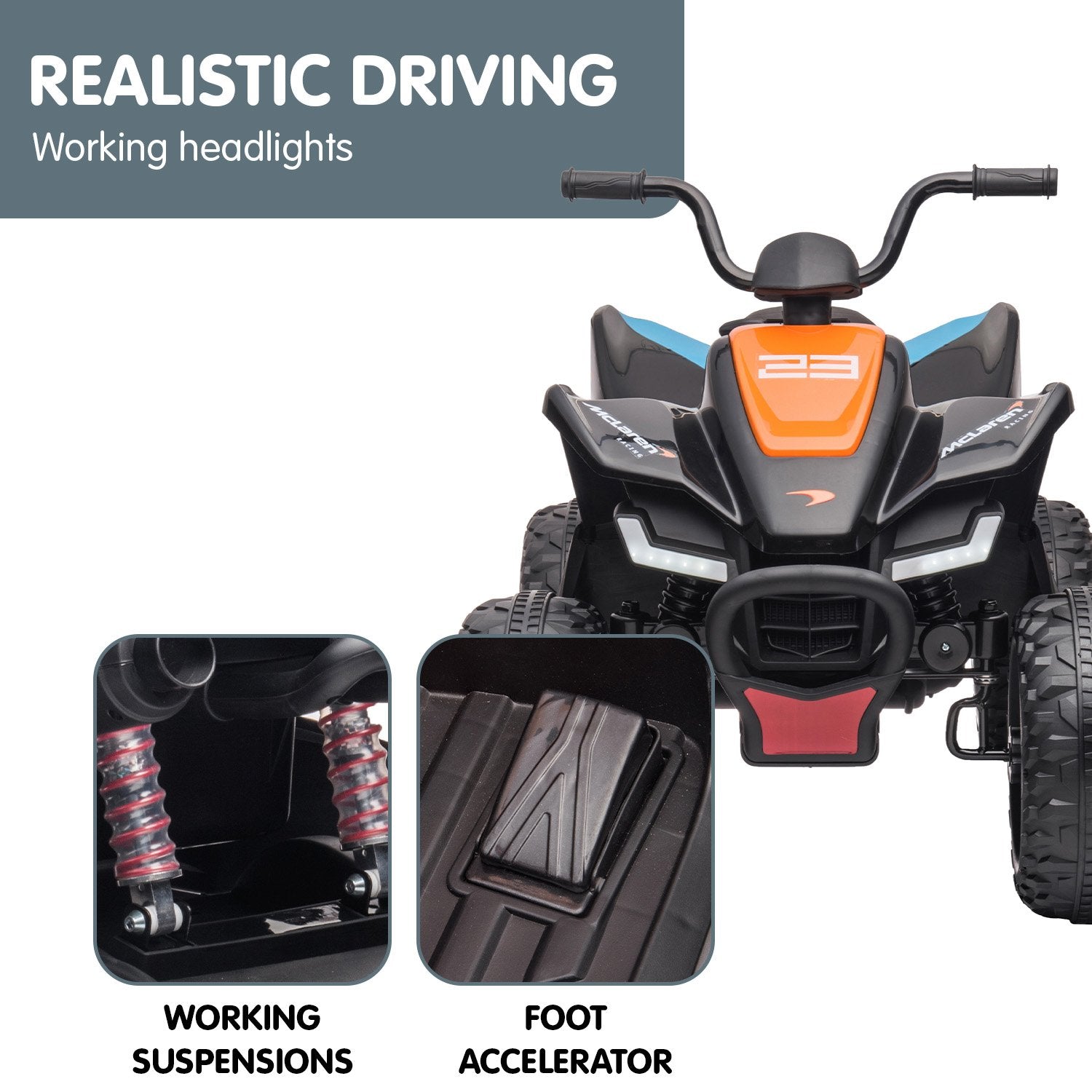 Kahuna MCL35 McLaren Toy Ride On Electric Quad Bike - Black 8