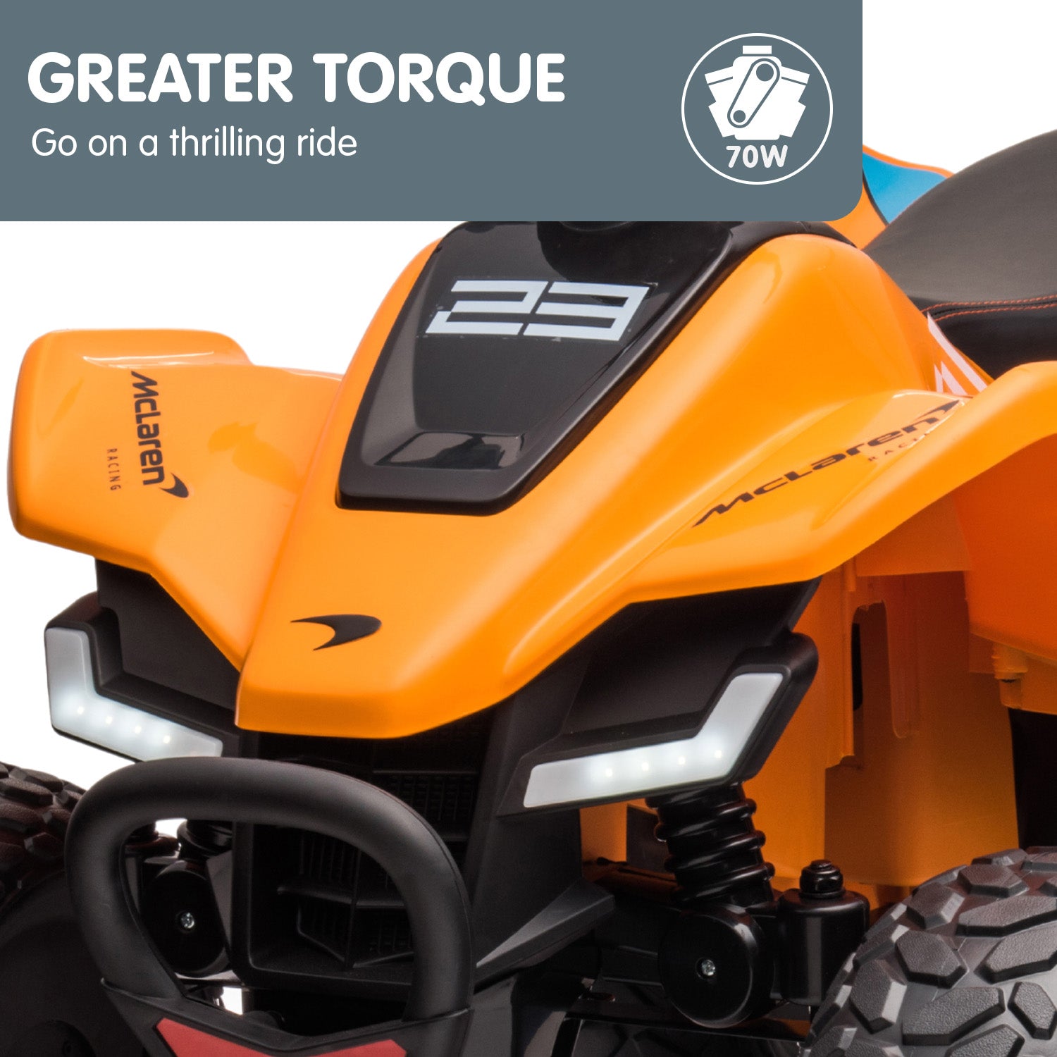Kahuna Licensed MCL35 McLaren Kids Toy Ride On Electric Quad Bike - Orange 7