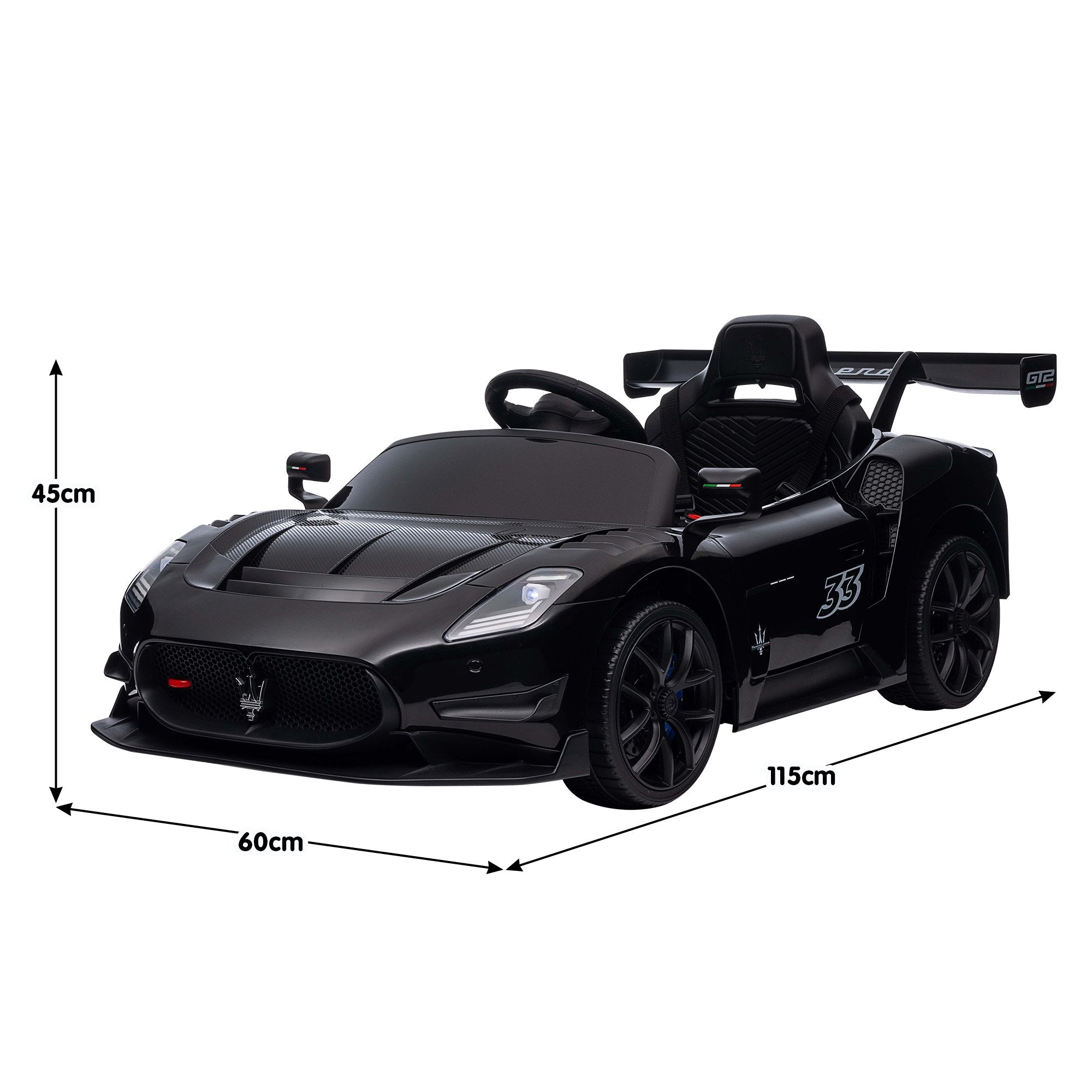 Kahuna Maserati MC20 GT2 Licensed Electric Kids Ride On Race Car Black 3