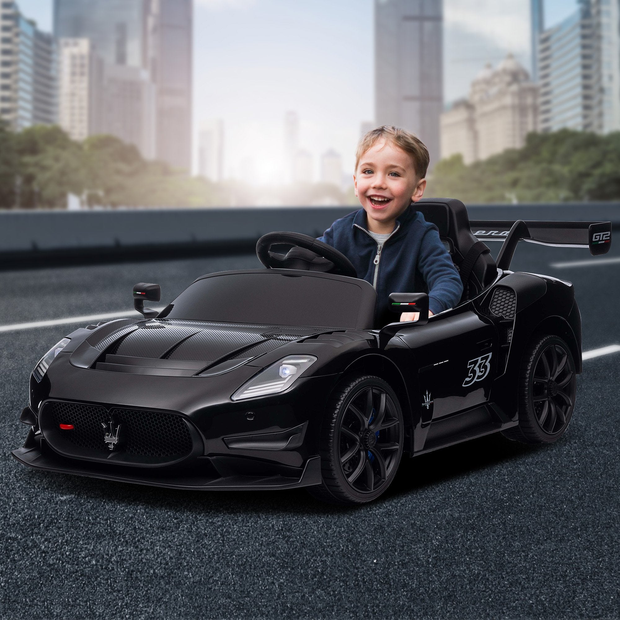 Kahuna Maserati MC20 GT2 Licensed Electric Kids Ride On Race Car Black 9