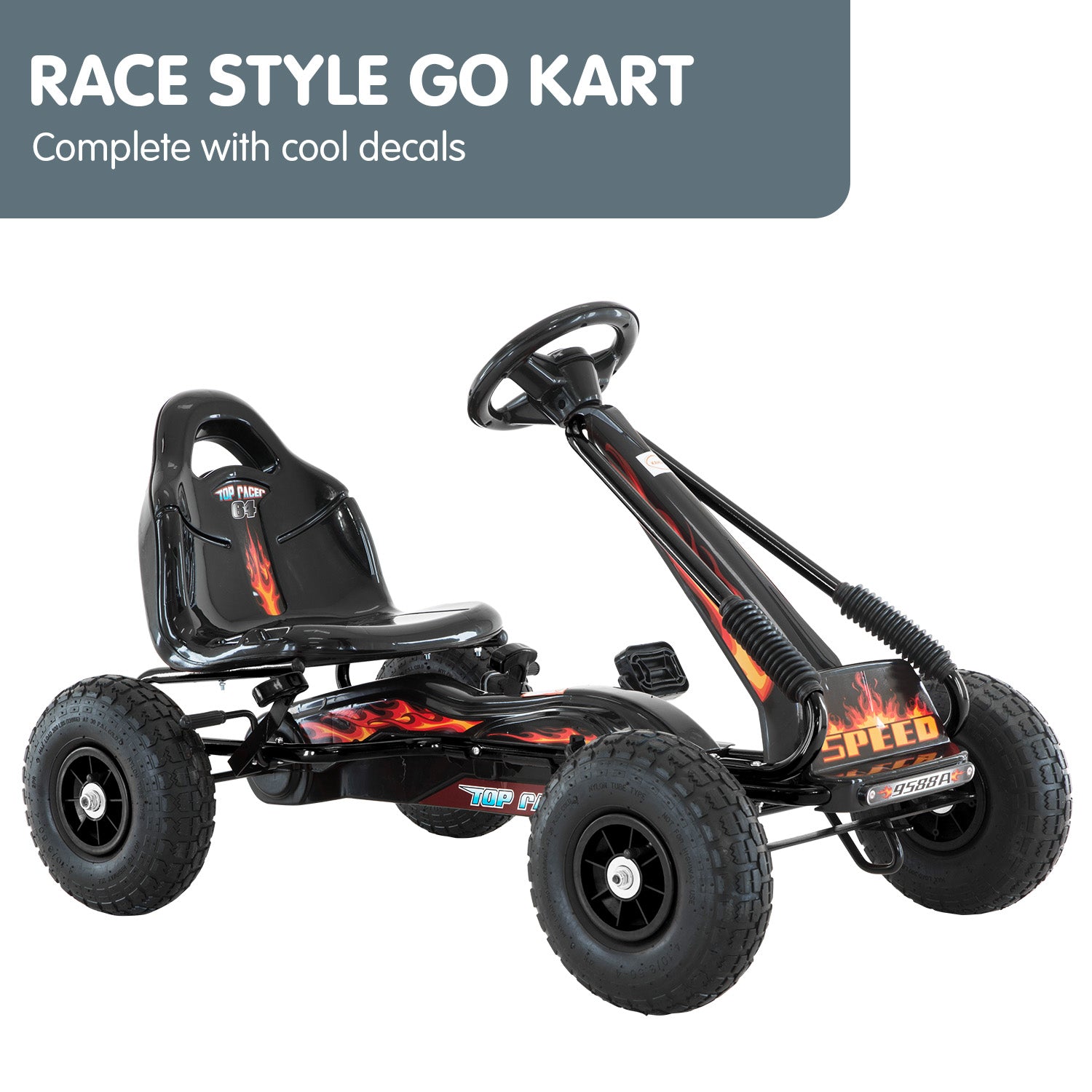 Kahuna G95 Kids Ride On Pedal-Powered Go Kart - Black 9