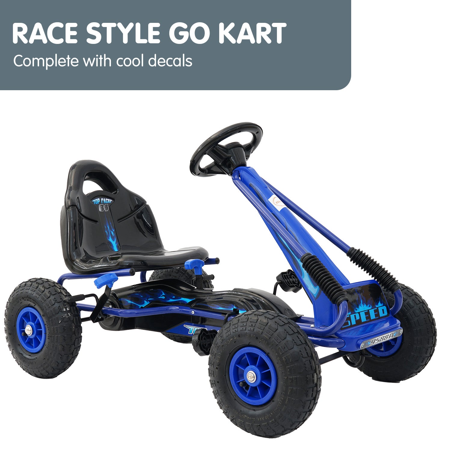 Kahuna G95 Kids Ride On Pedal Go Kart - Blue 9