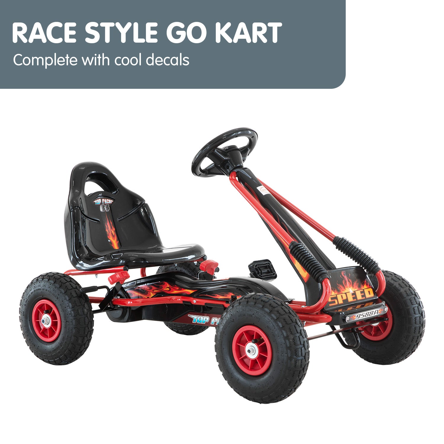 Kahuna G95 Kids Ride On Pedal-Powered Go Kart  - Red 10