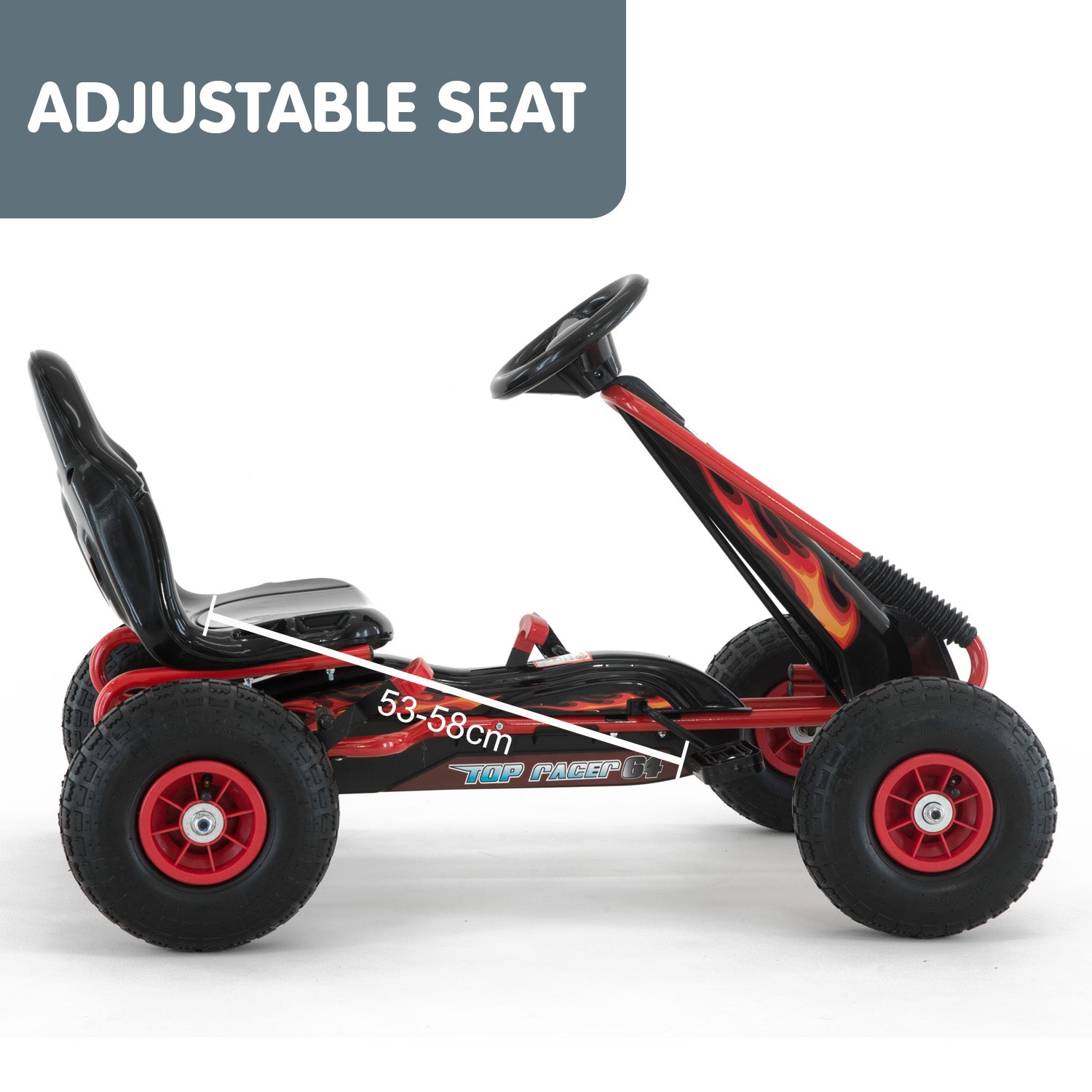 Kahuna G95 Kids Ride On Pedal-Powered Go Kart  - Red 11