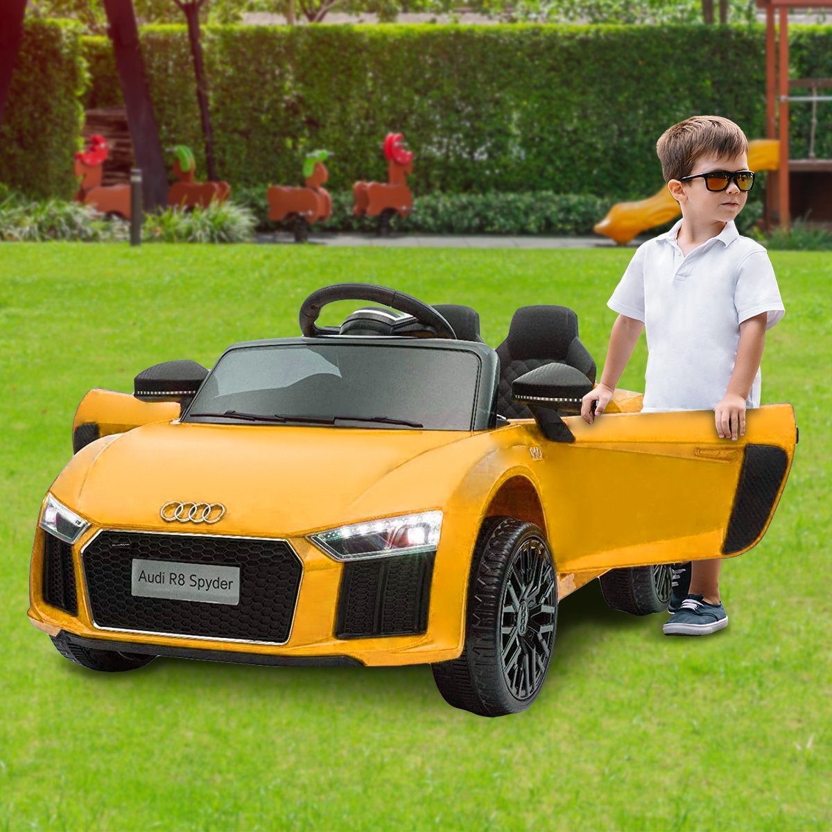Kahuna R8 Spyder Audi Licensed Kids Electric Ride On Car Remote Control - Yellow 5