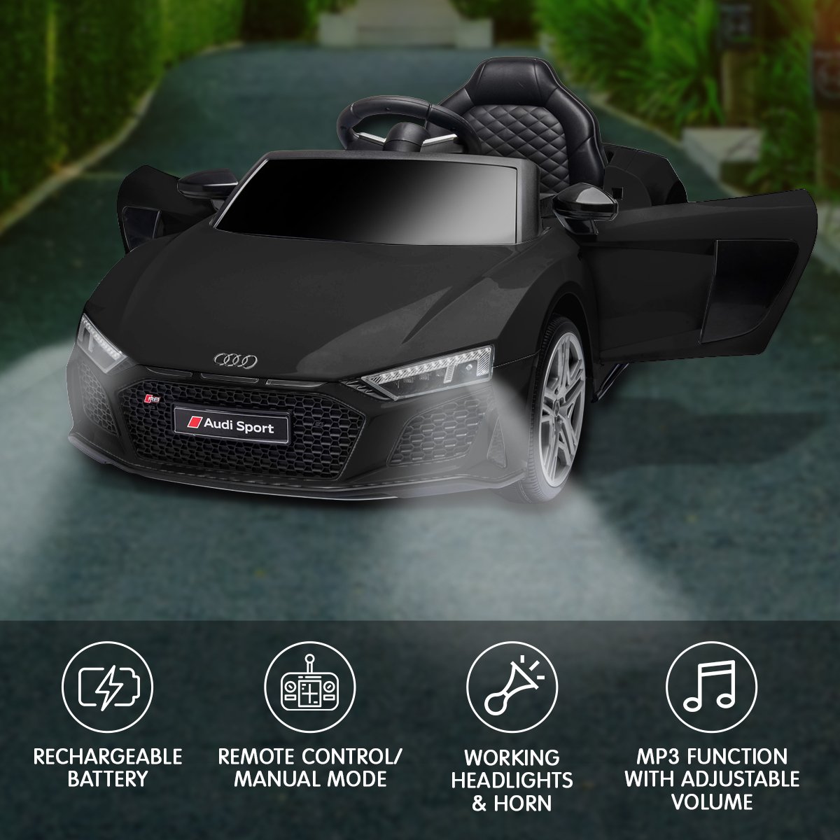 Kahuna Audi Sport Licensed Kids Electric Ride On Car Remote Control - Black 6