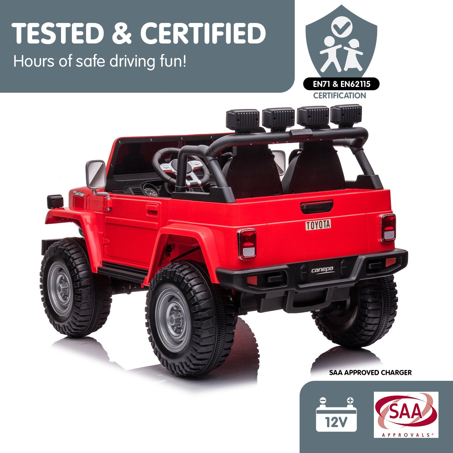 Kahuna Licensed Toyota FJ-40 Electric Kids Ride On Car by Kahuna - Red 7