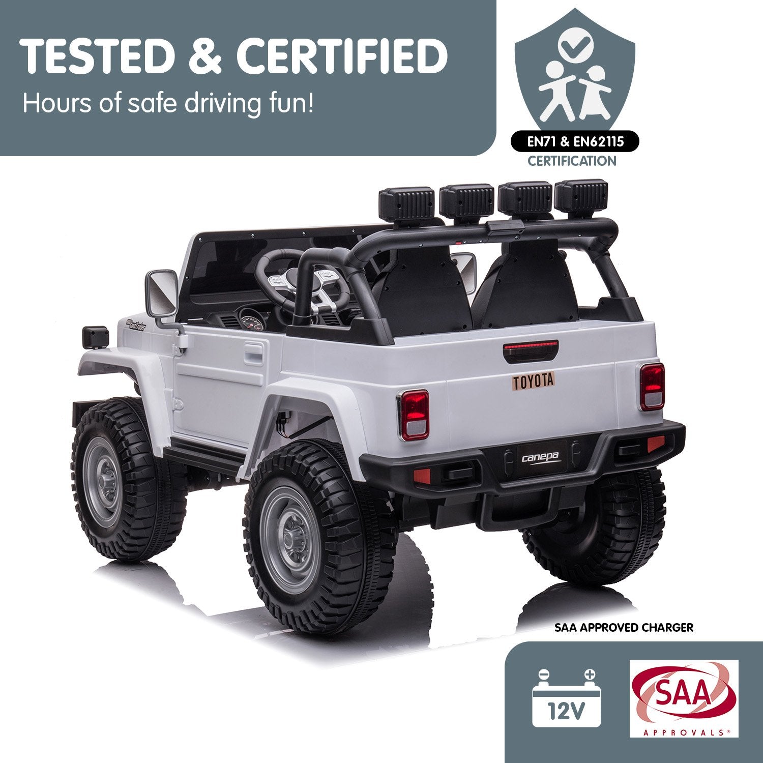 Kahuna Licensed Toyota FJ-40 Kids Ride On Electric Toy Car 80W - White 8