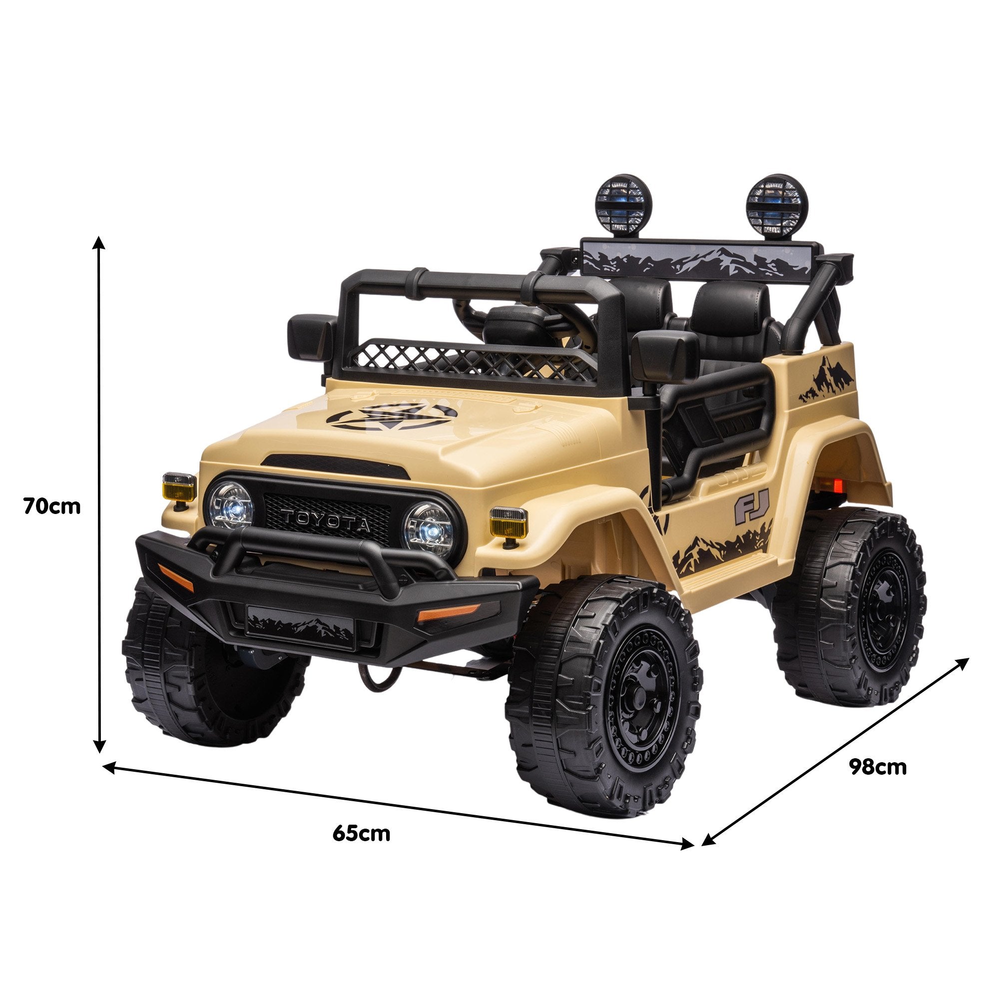 Kahuna Authorised Toyota Fj Cruiser Kids Electric Ride On Car - Khaki 4