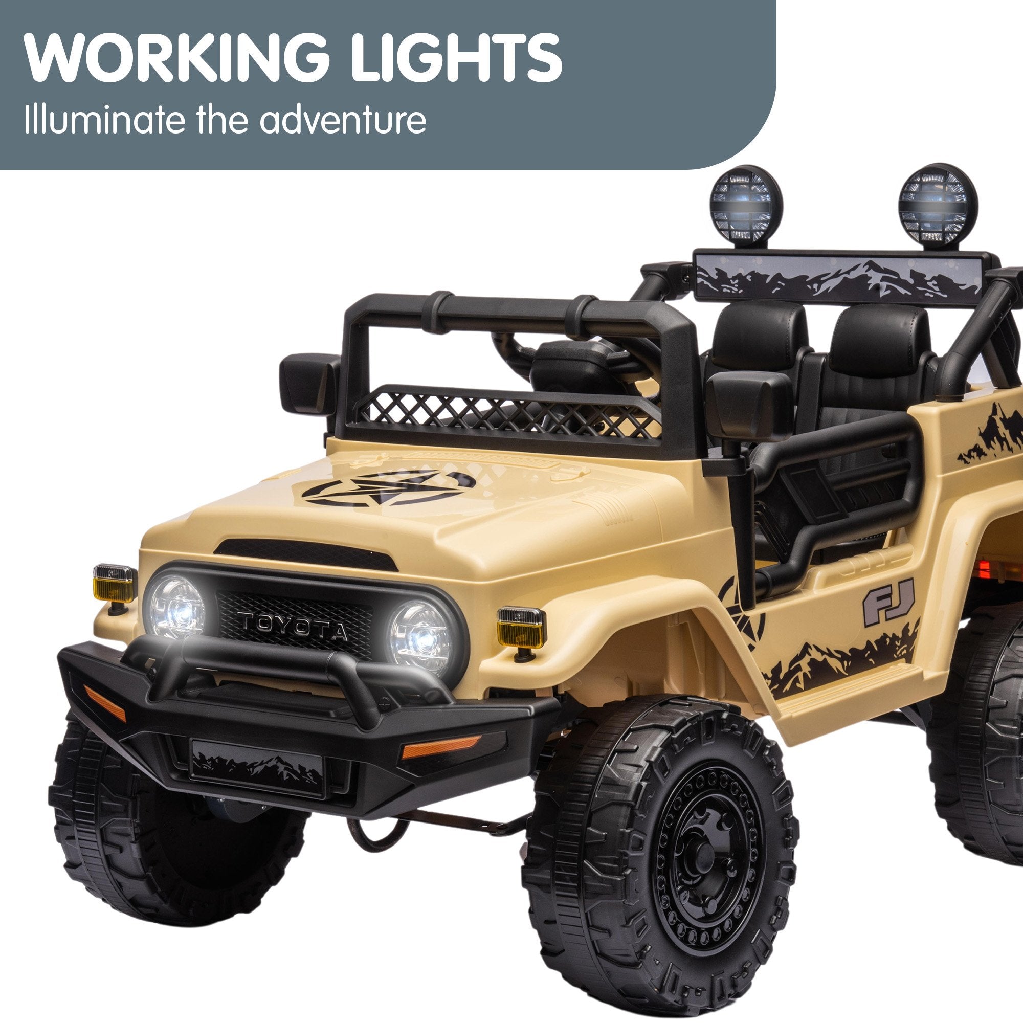 Kahuna Authorised Toyota Fj Cruiser Kids Electric Ride On Car - Khaki 7