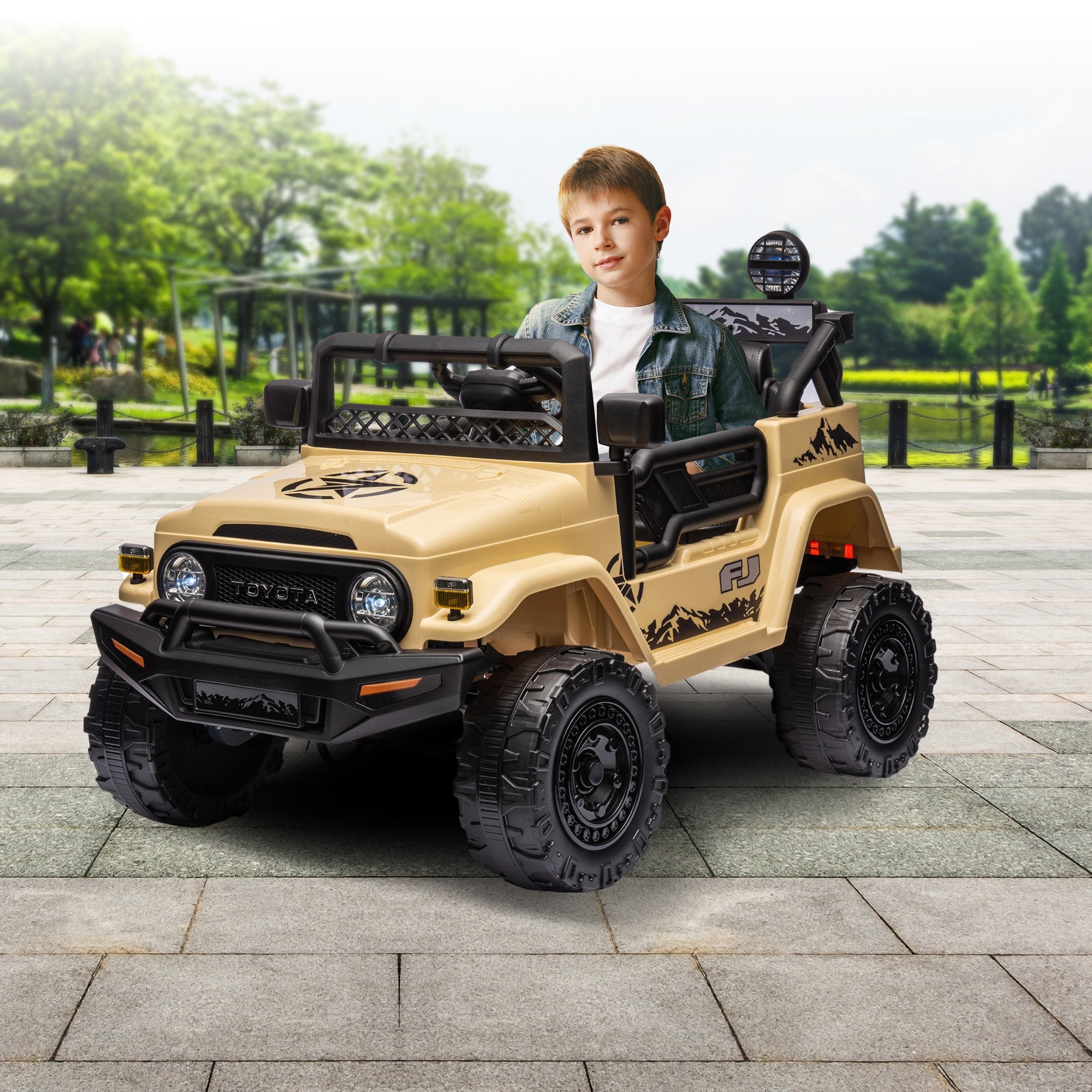 Kahuna Authorised Toyota Fj Cruiser Kids Electric Ride On Car - Khaki 11