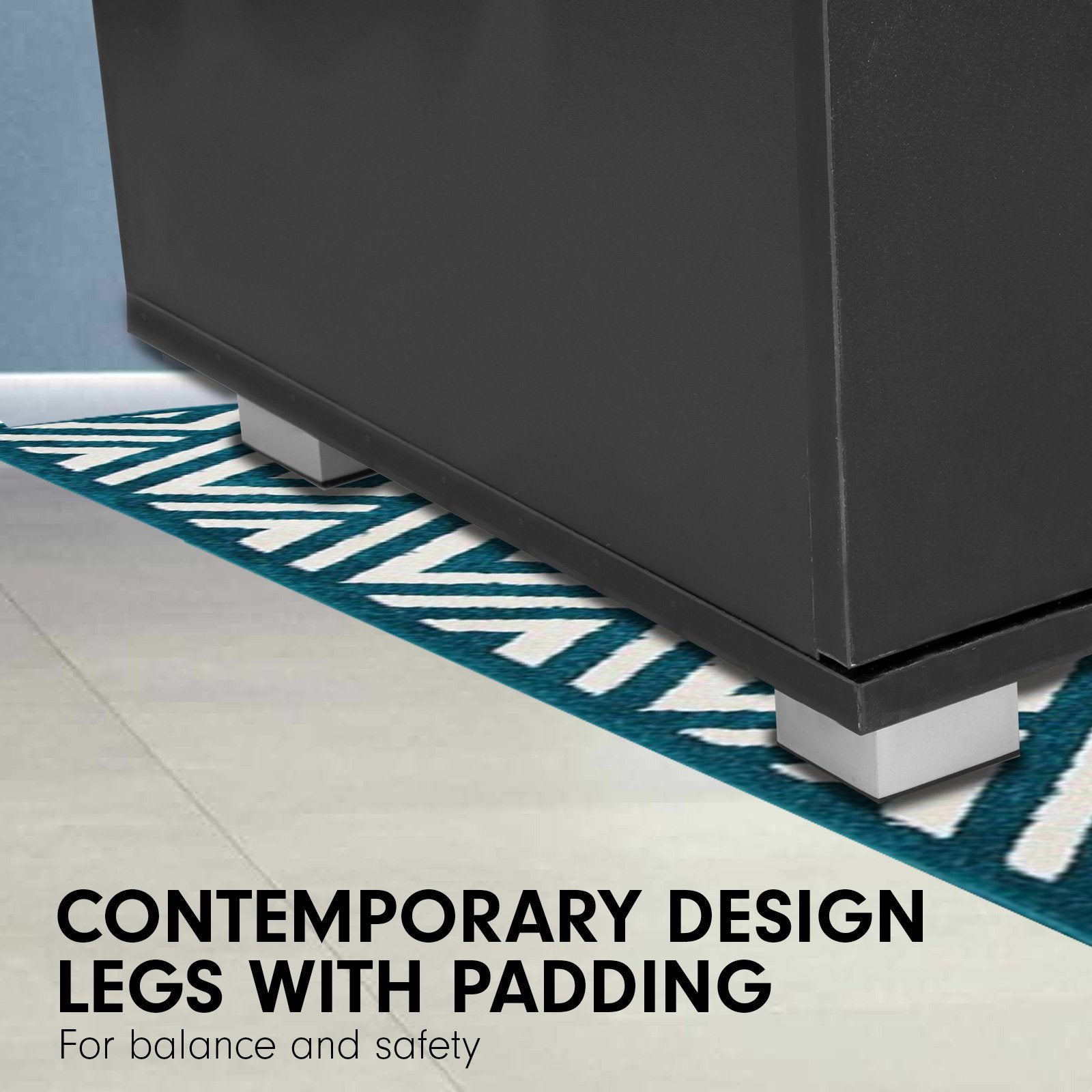 Sarantino Bedside Table Cabinet Storage Chest 2 Drawers Lamp Side Nightstand - Black 4