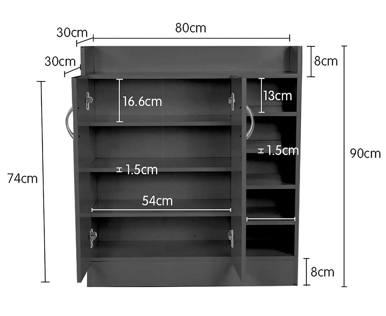 Sarantino 21 Pairs Shoe Cabinet Rack Storage Organiser 80 x 30 x 90cm in Black 7