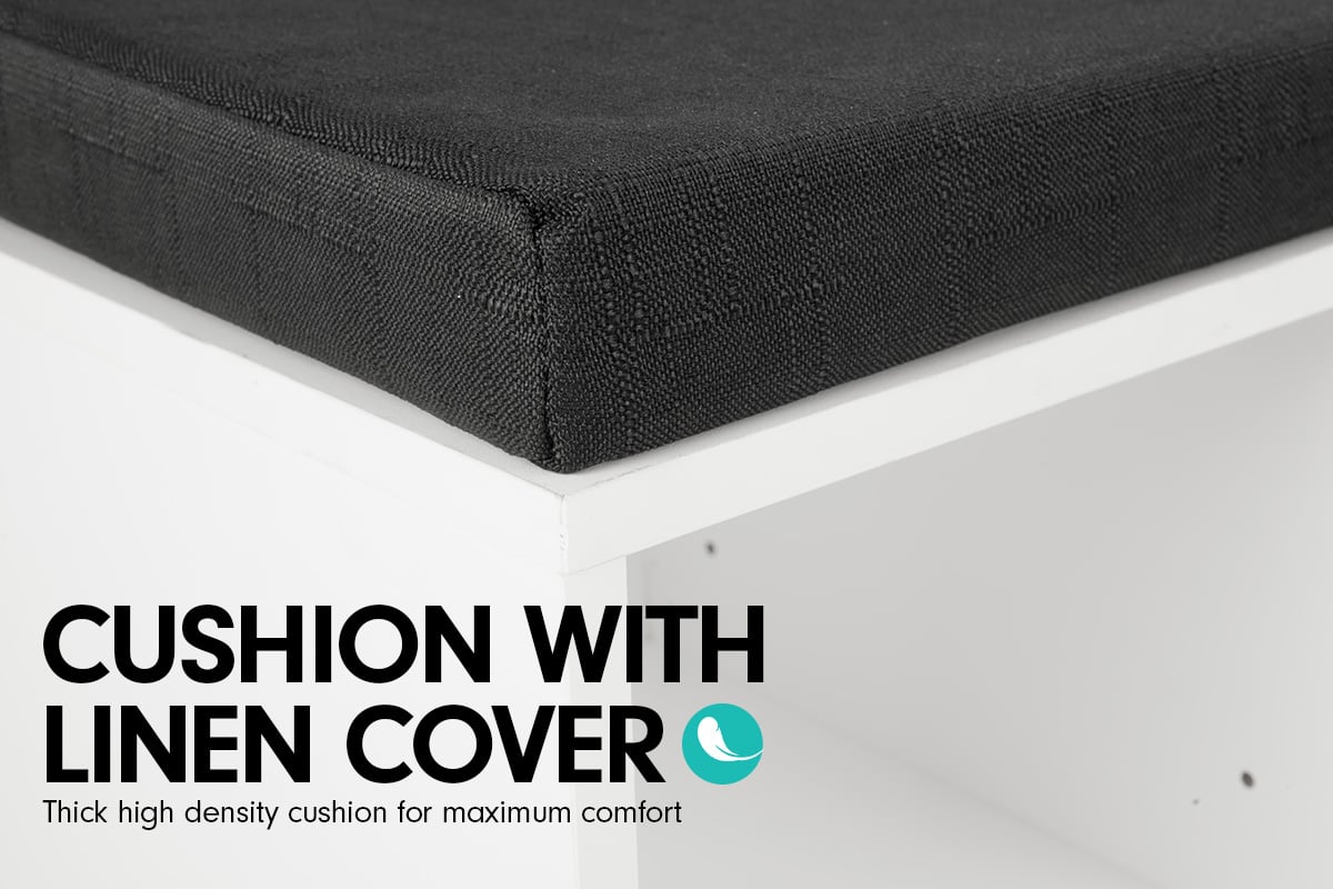 Sarantino New 10 Pairs Shoe Cabinet Rack Storage Organiser Shelf Stool Bench Wood - White 8