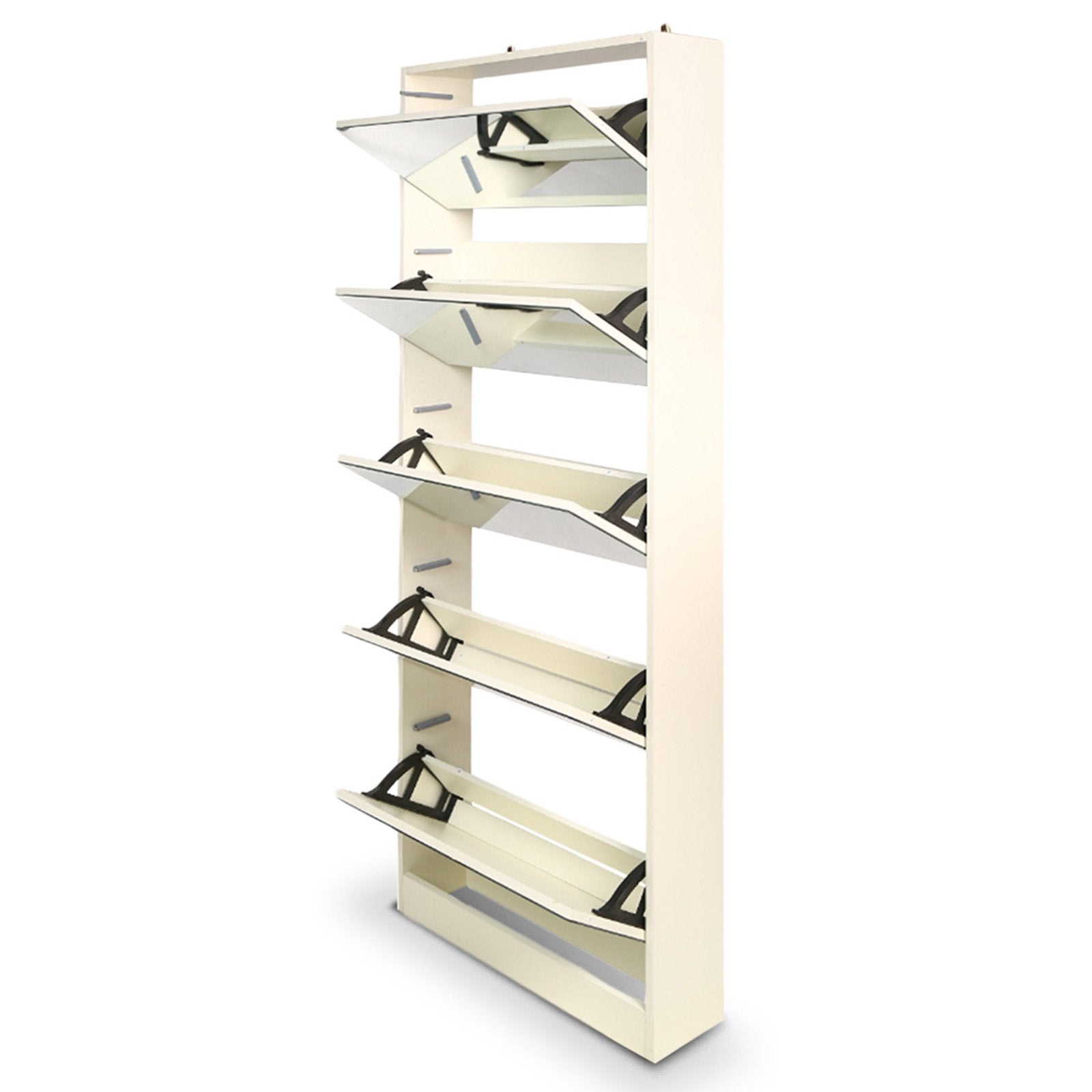 Sarantino 24 Pairs Shoe Cabinet Rack Storage Cupboard Organiser Shelf 5 Level Drawers 3