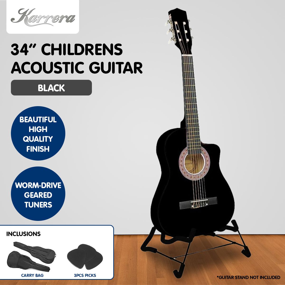 Karrera Childrens Acoustic Guitar Kids - Black 5