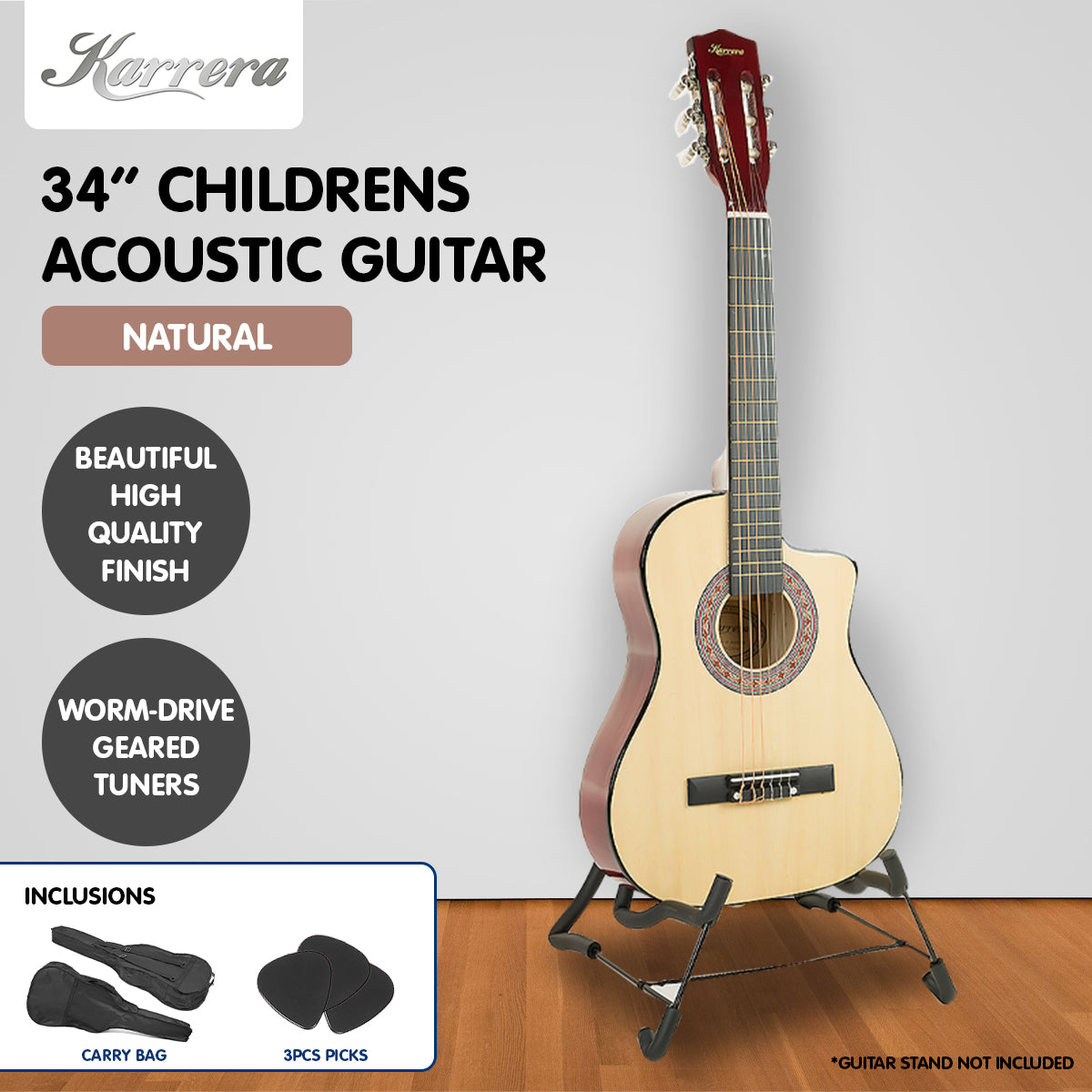 Karrera Childrens Acoustic Guitar Kids - Natural 6