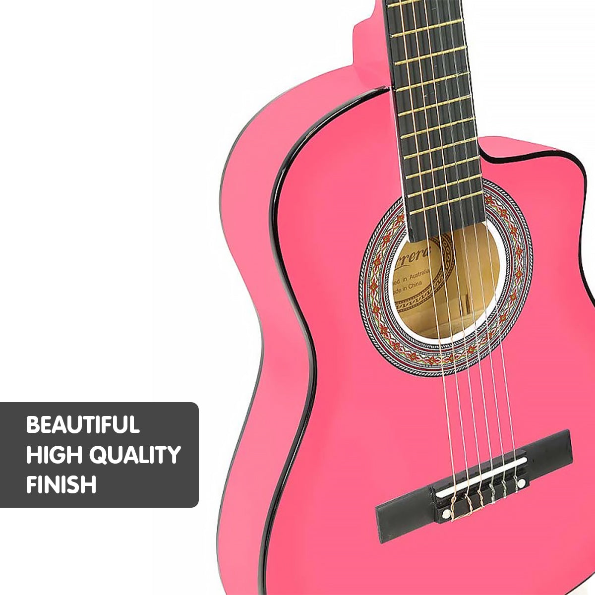 Karrera Childrens Acoustic Guitar Kids - Pink 3