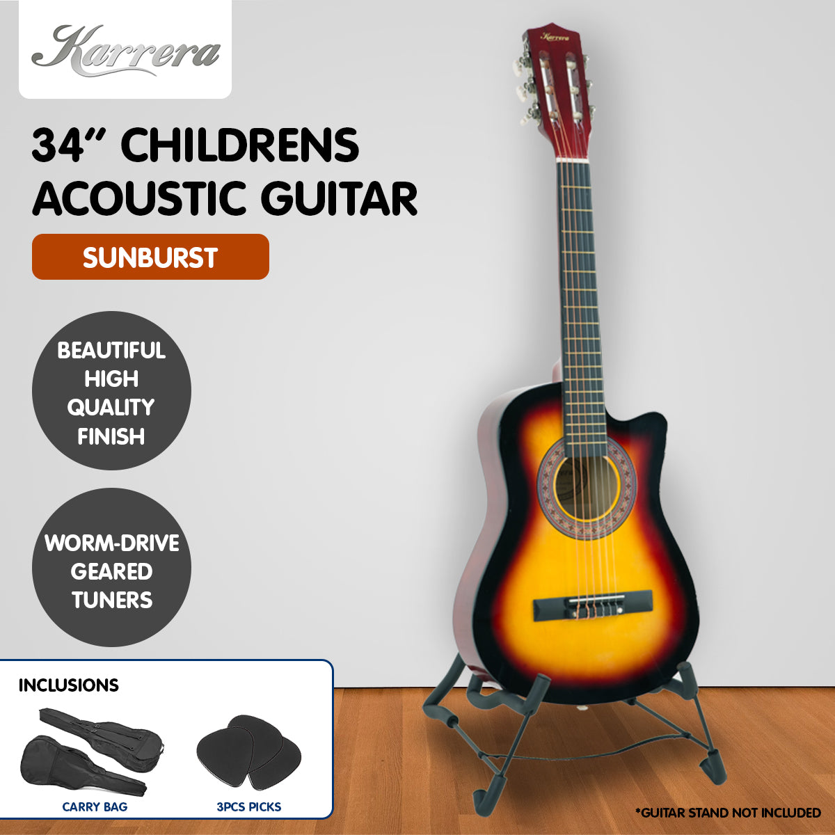 Karrera Childrens Acoustic Guitar Kids - Sunburst 6