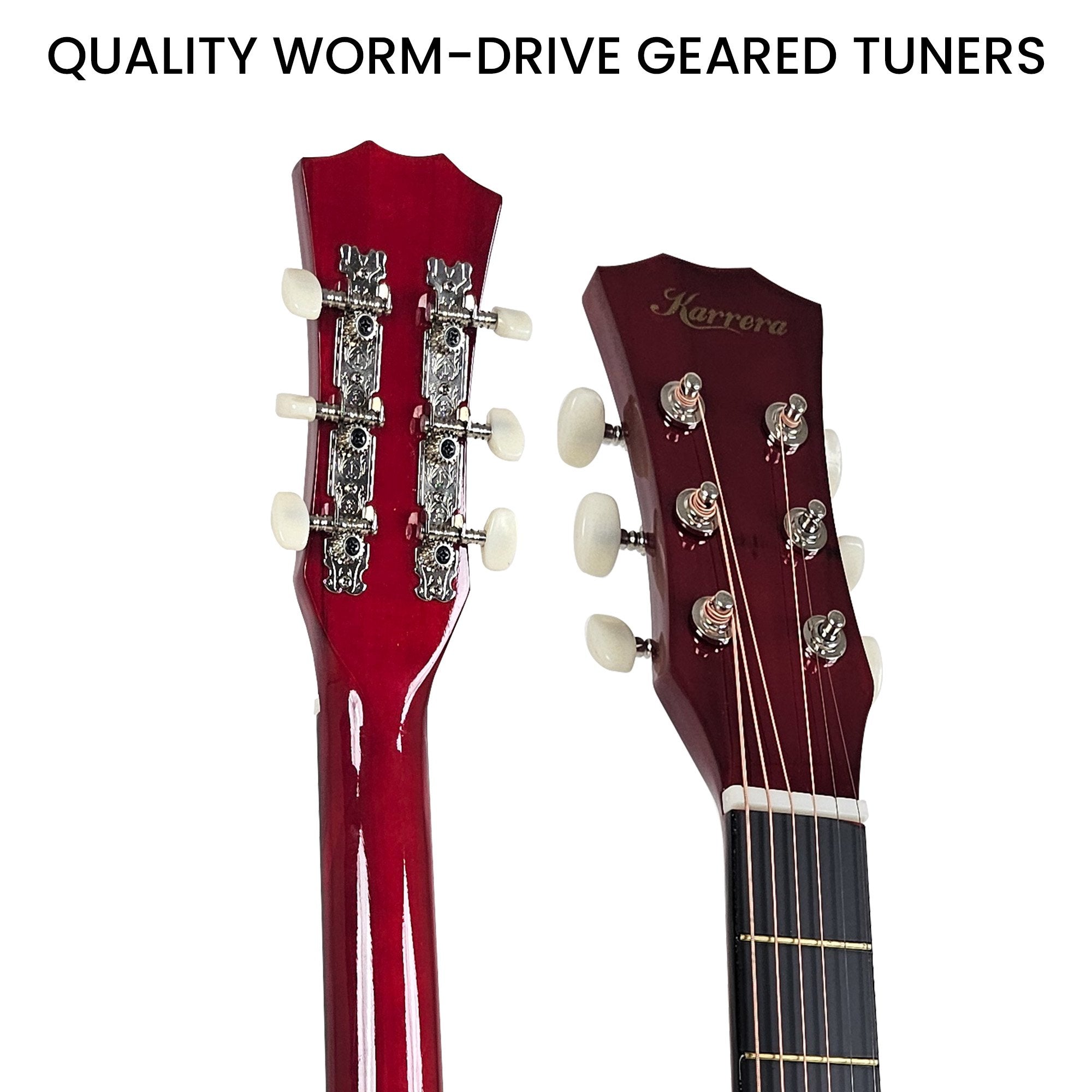 Karrera 38in Acoustic Guitar Steel Strings Carry Bag Shoulder Strap Sun Burst 7