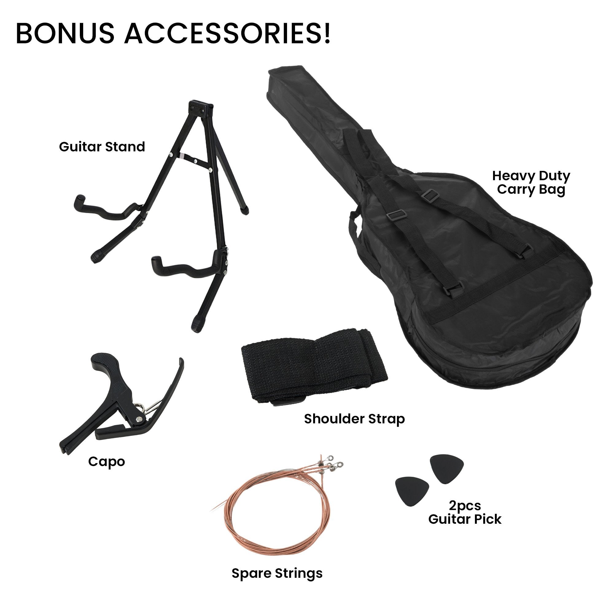 Karrera 38in Pro Cutaway Acoustic Guitar with Bag Strings - Sun Burst 6