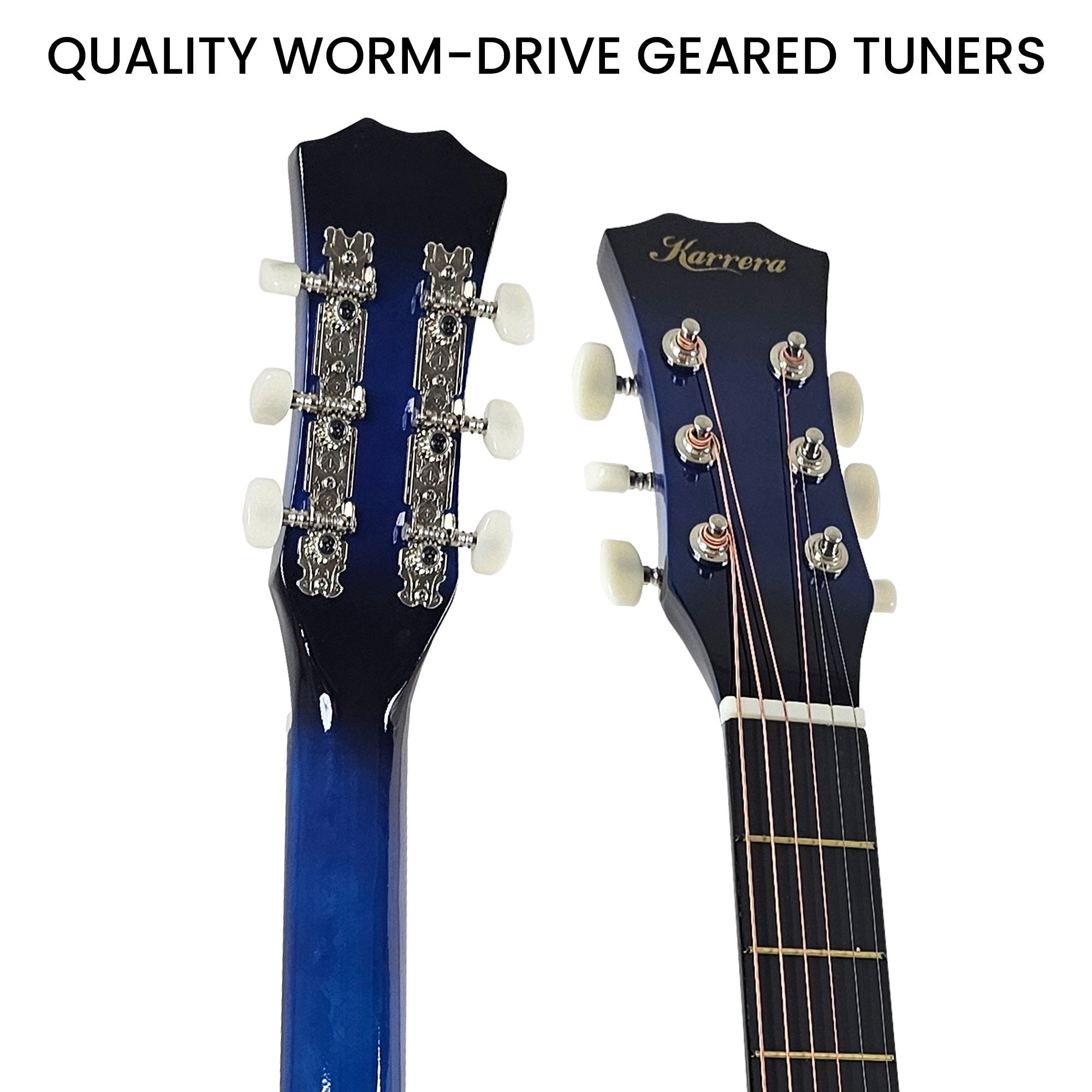 Karrera 38in Cutaway Acoustic Guitar with guitar bag - Blue Burst 8